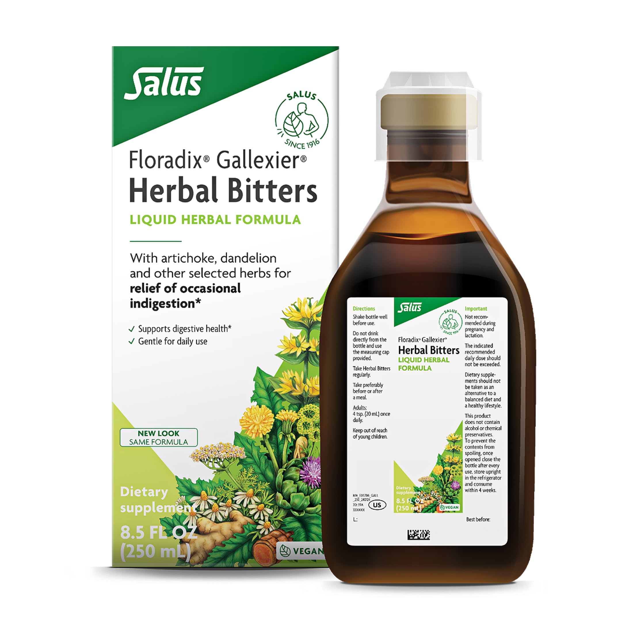 Gallexier Herbal Bitters - Digestive Support Supplement with Artichoke, Dandelion, Turmeric, Ginger & More - Liquid Formula - Easily Absorbed - Vegan, Non-GMO - 8.5 fl oz