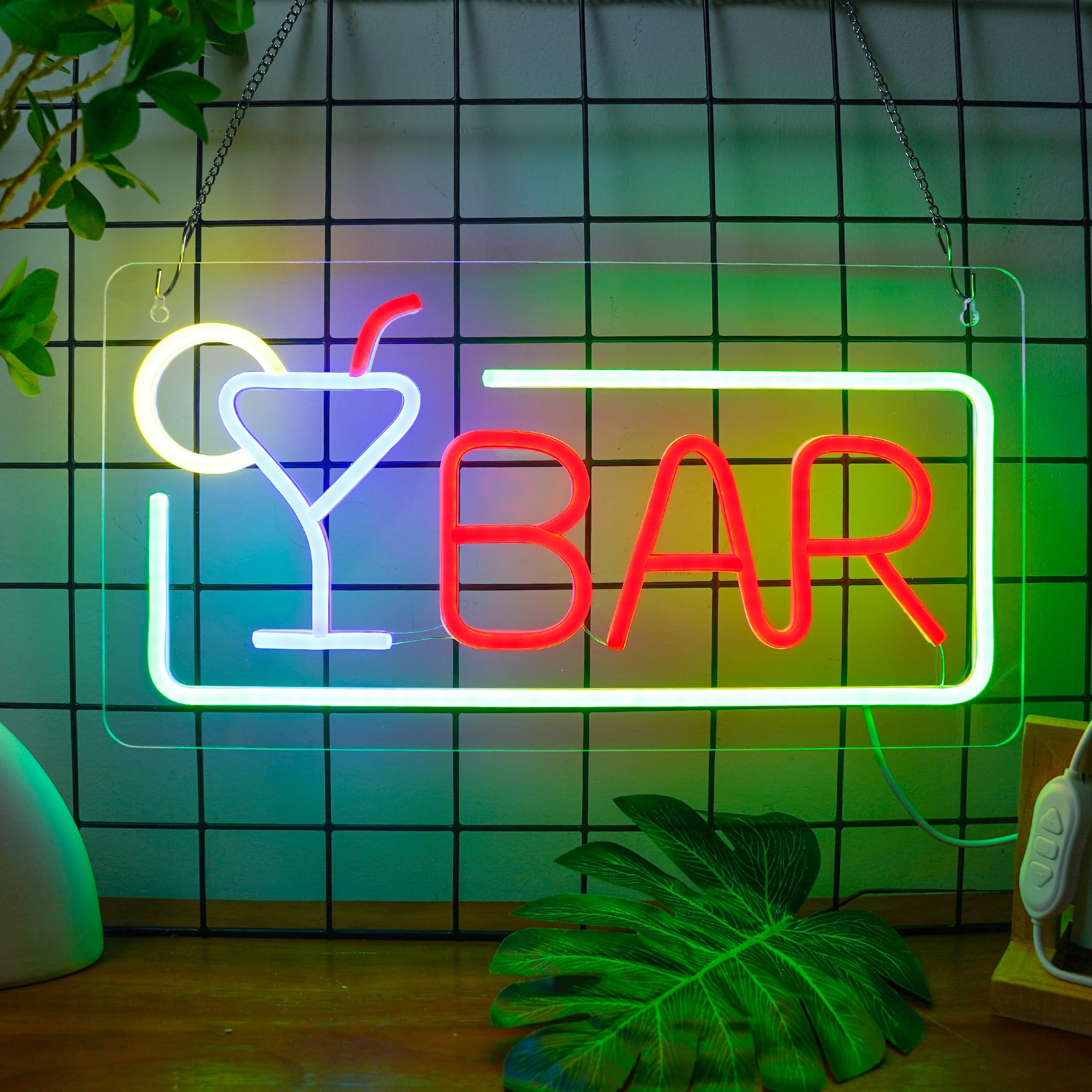 Bar Neon Signs, Dimmable Bar LED Neon Light Signs USB Powered for Home Bars, Bistro, Pub, Cocktail Beer Man Cave, Birthday, Father's Day Gifts