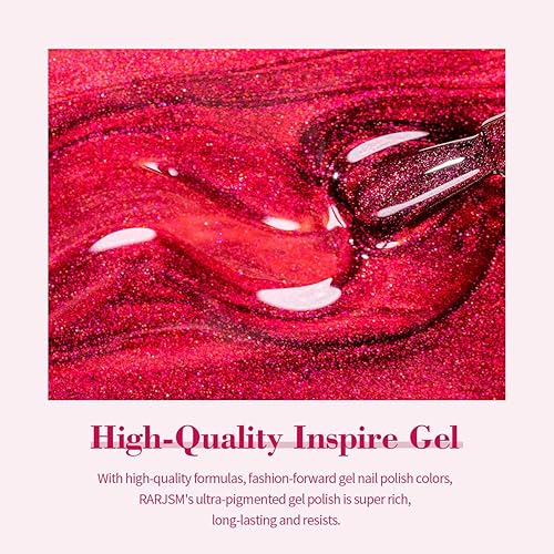 Miniatura 5 de RARJSM Esmalte de uñas de gel rojo ojo de gato, esmalte de gel de terciopelo rojo oscuro, 0.5 onzas líquidas, botella individual con barra