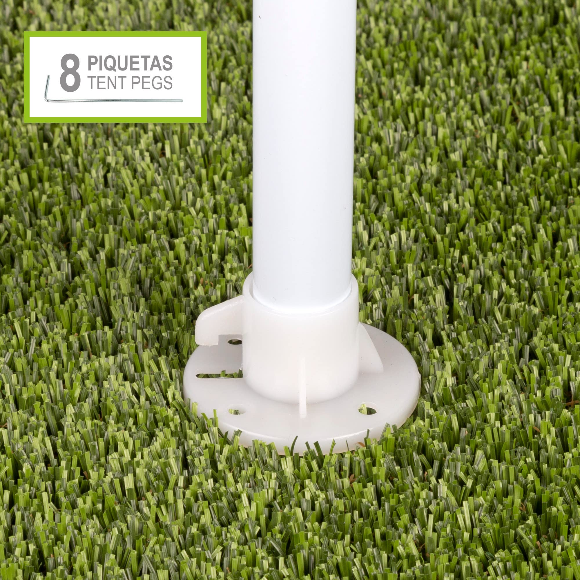 AKTIVE Tente Démontable Blanche 3X3 M pour Jardin, Terrasse ou Plage, Gazebo Extérieur, Structure Acier, Toiture Polyéthylène, Résistante, Imperméable 90 g, M², Montage Rapide sans Outils (53857)
