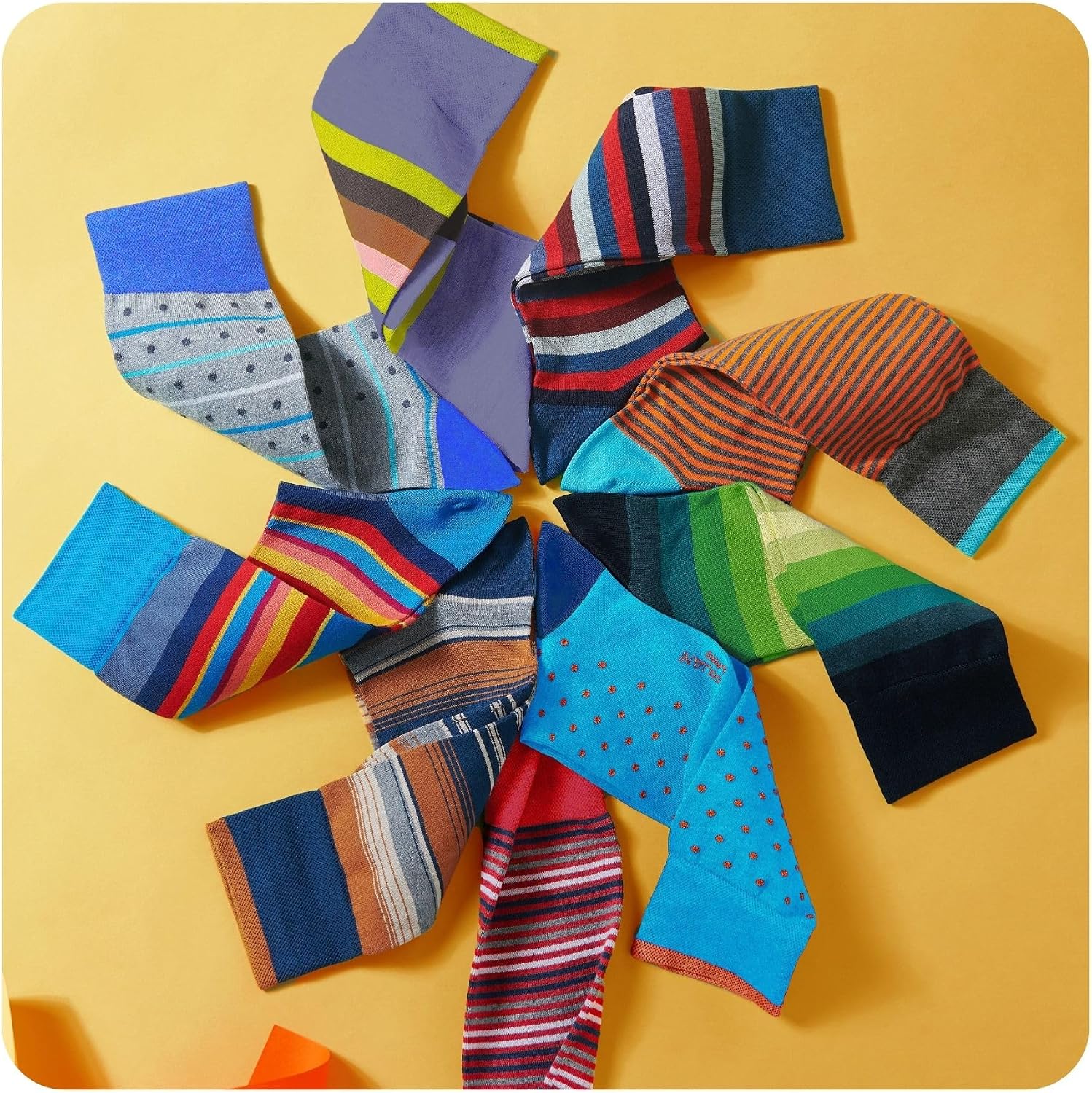 Marcoliani Milano Made in Italy - Mens Dress Socks | Essence of Cotton Palio Stripe Fullcolor