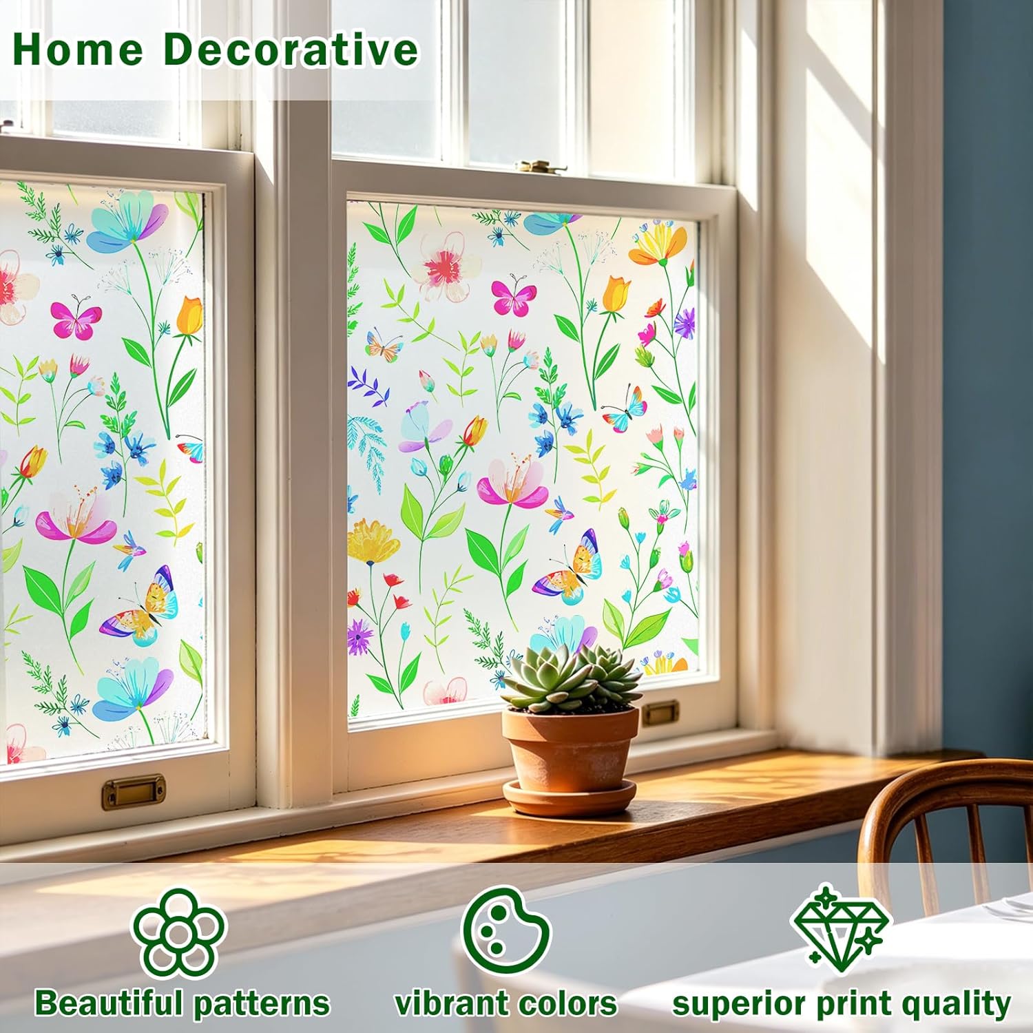 Window Film, Frosted Privacy, One Way Tint, UV Block, Heat Insulation, Anti-Glare, Static Cling, Renter Friendly for Home Bathroom Door