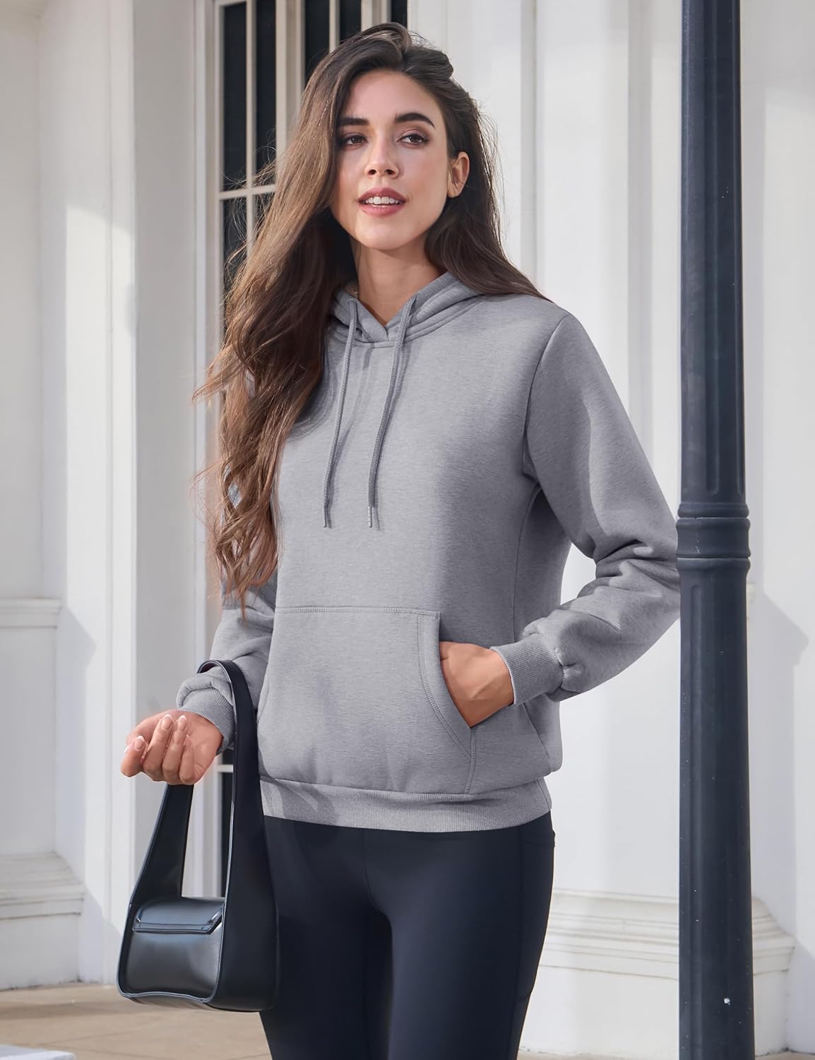 MAGCOMSEN Women's Hoodies Thick Fleece Lined Hooded Sweatshirt Warm Sherpa Lined Heavyweight Pullover with Pocket - Image 2