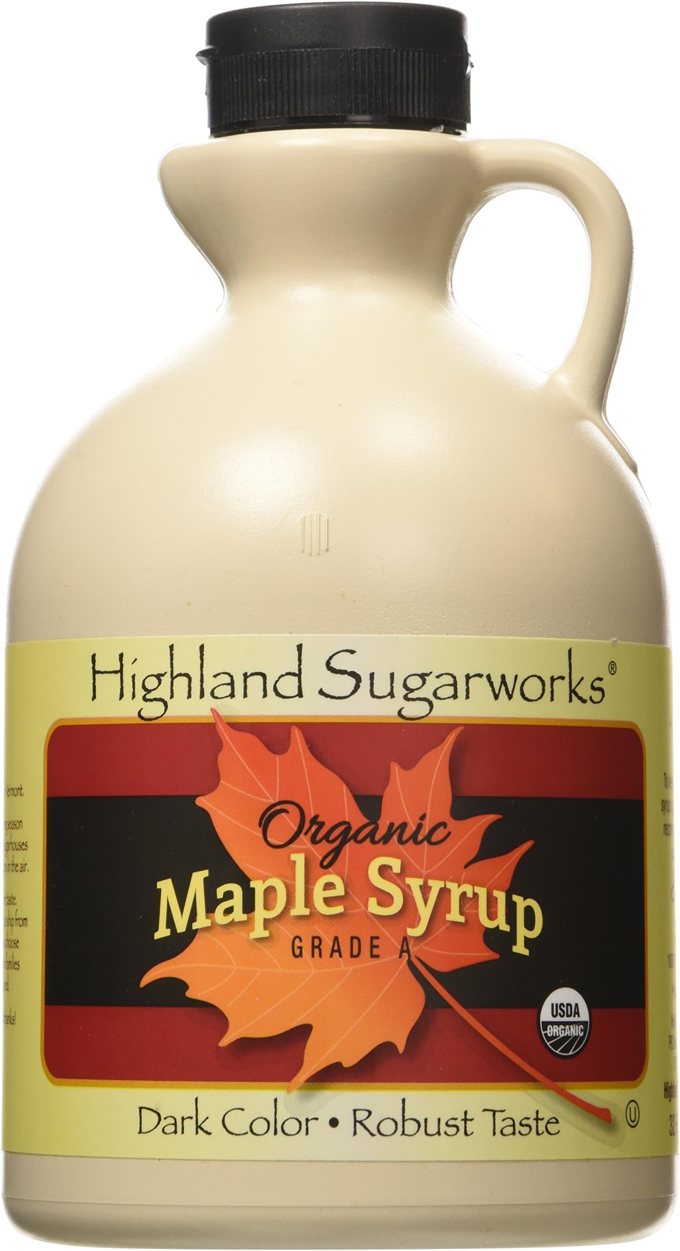 Highland Sugarworks Maple Syrup, Grade A, Dark Amber, 32-Ounce Jug