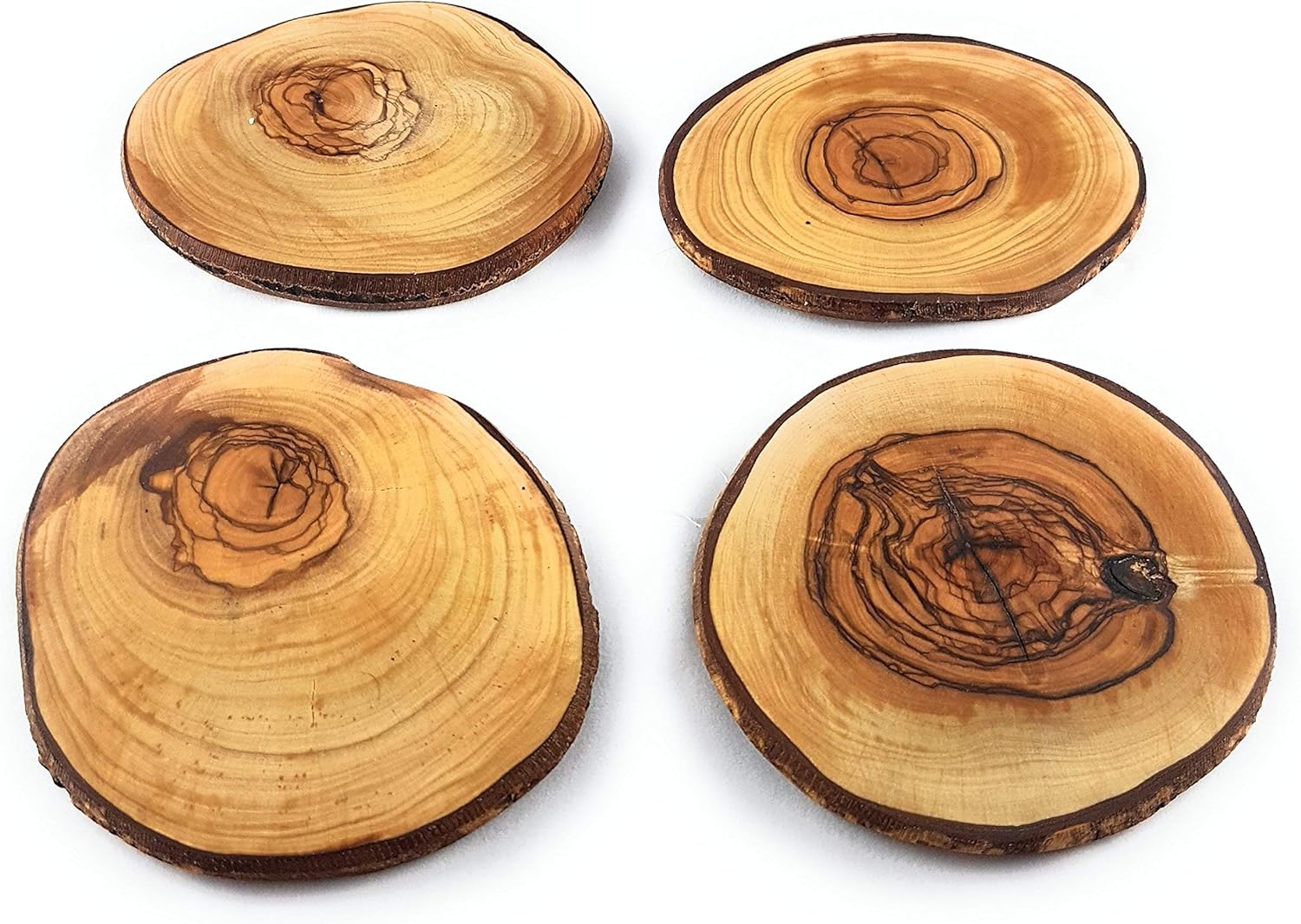Exсluѕіvе Dіѕсоunt 🔥 Olive Wood Coasters 100% Natural & Organic - Set of 4 - Handmade - with a Box