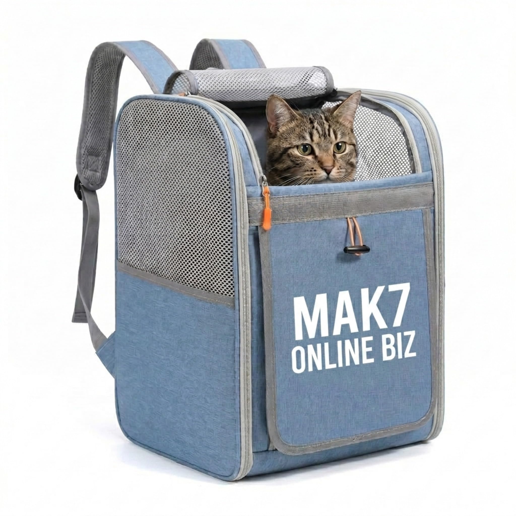 Pet Carrier Backpack for Cats, Dogs and Puppies, Summer Blue, with Breathable Mesh, Built-in Safety Strap, Thicker Base Pad for Improved Stable seat for Pets-image-32