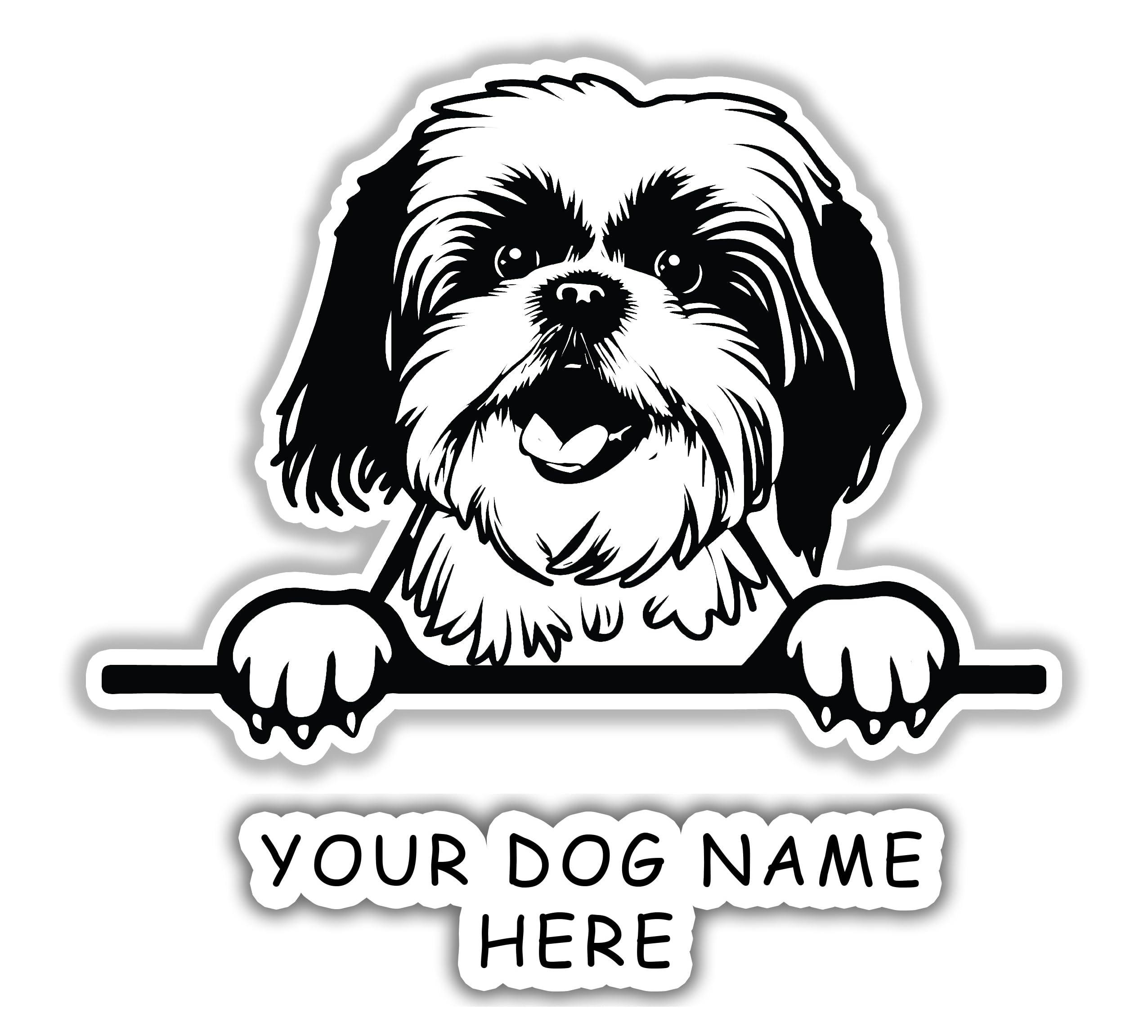 Customize Pet Sticker Decal With Your Dog Name | Custom Drawn Pet Decals For Your Car, Truck, SUV, Window, Laptop, Water Bottles, Phones And Wall 5