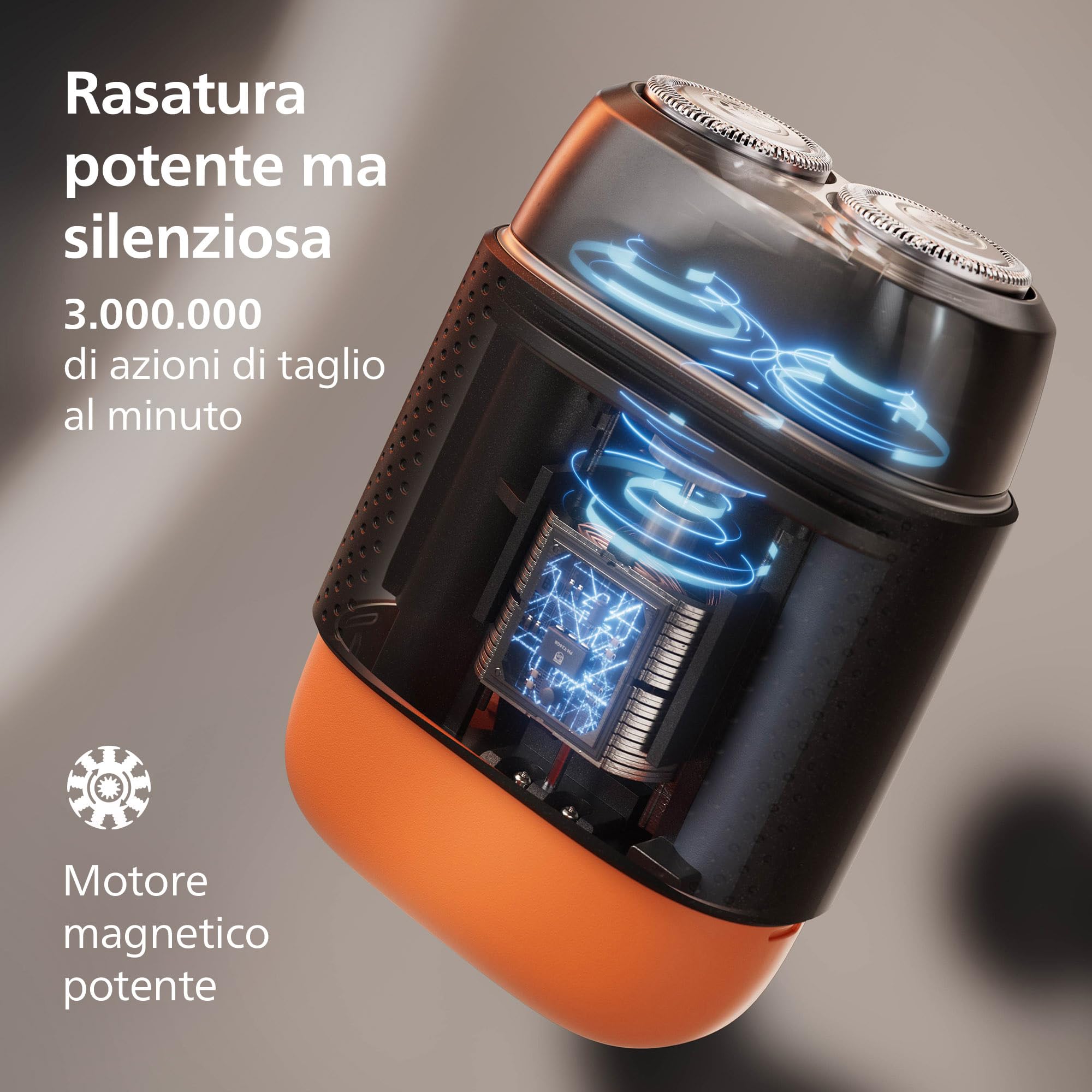 Philips Shaver Serie 500 - rasoio elettrico compatto, sistema Lift & Cut, lame SteelPrecision, testine flessibili 3D, rasatura Wet & Dry, custodia e blocco da viaggio, copritestina magnetico, S595/05