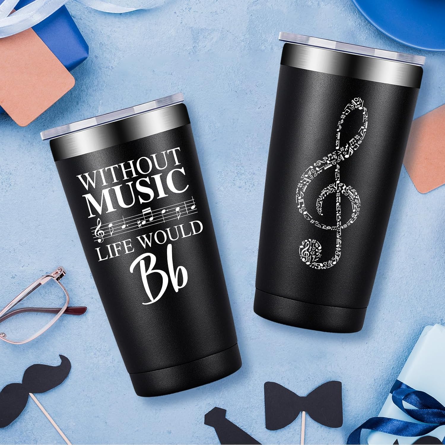 Fufandi Music Lover Gifts for Men Male, Him, Music Teacher Gift - Gifts for Musical Lovers, Musician Tumbler Gift - Tumbler Cup 20oz - Image 3
