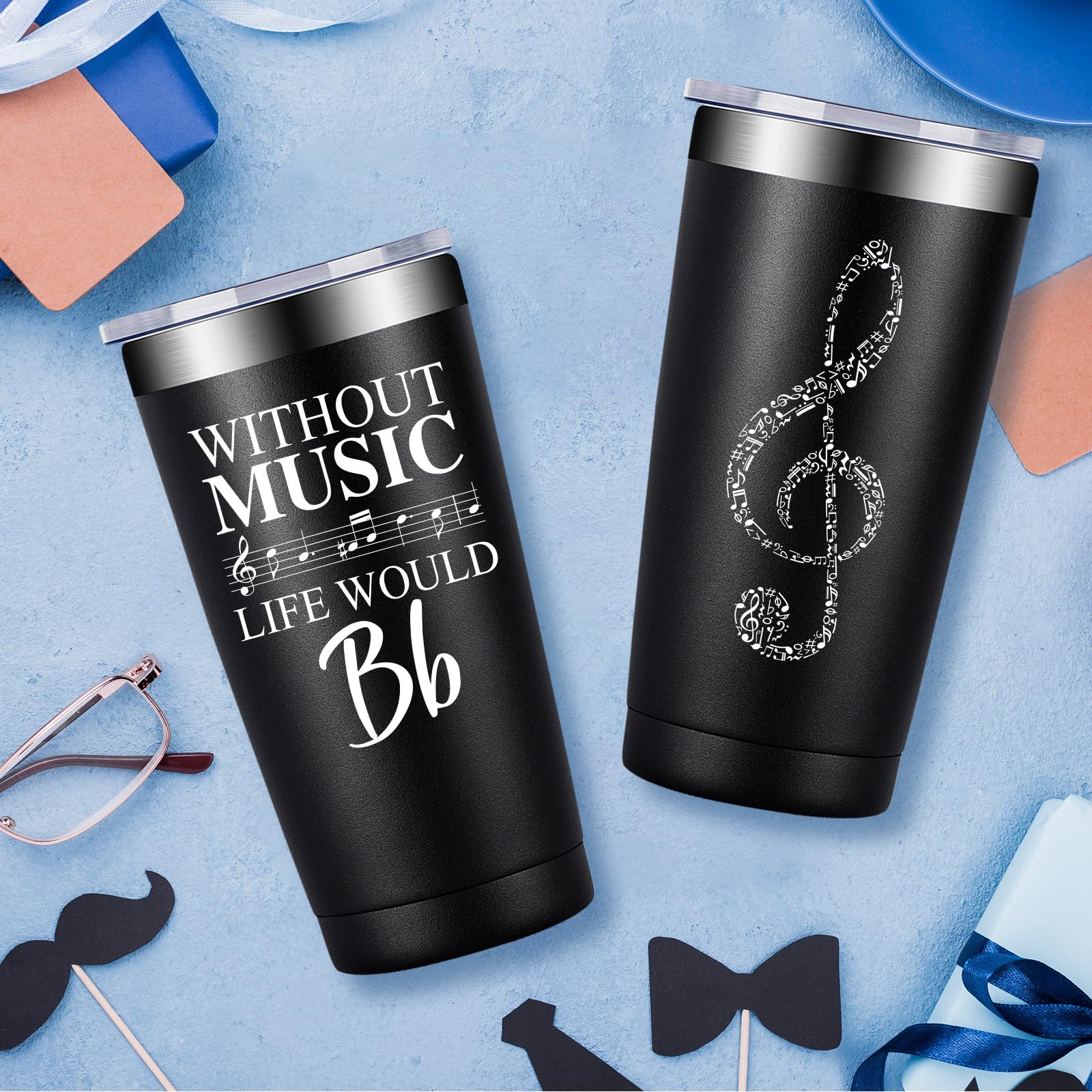 Fufandi Music Lover Gifts for Men Male, Him, Music Teacher Gift - Gifts for Musical Lovers, Musician Tumbler Gift - Tumbler Cup 20oz