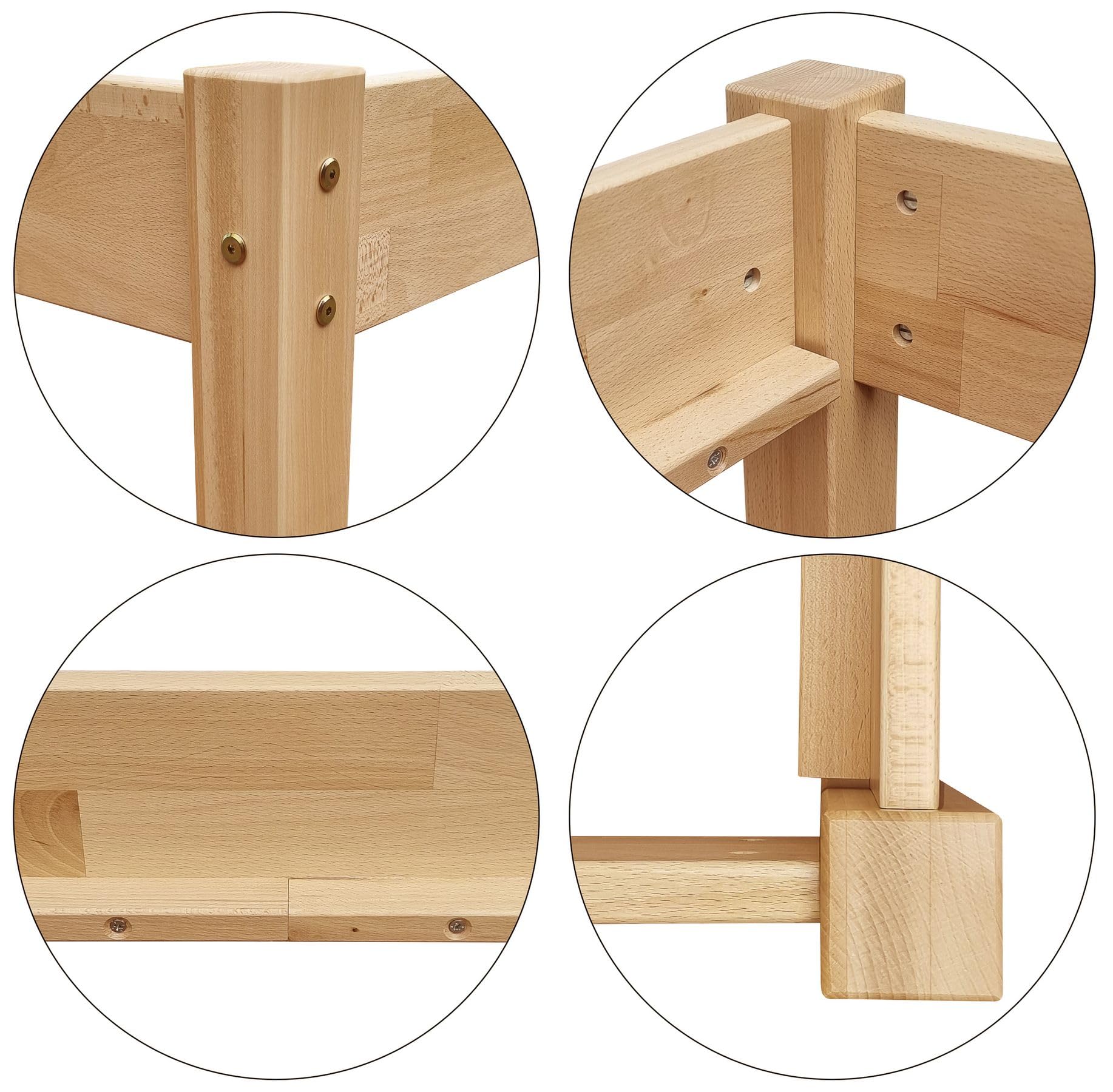 Erst-Holz®Niedriges Doppelbett Massivholzbett Buche 160 x 200 cmohne Zubehör