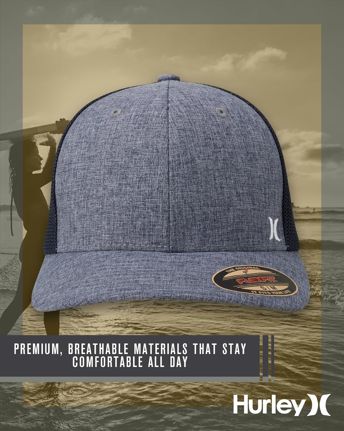 Hurley Men's Caps - Mini Icon Mesh Panel Baseball Cap - Fitted Hats for Men - Image 4