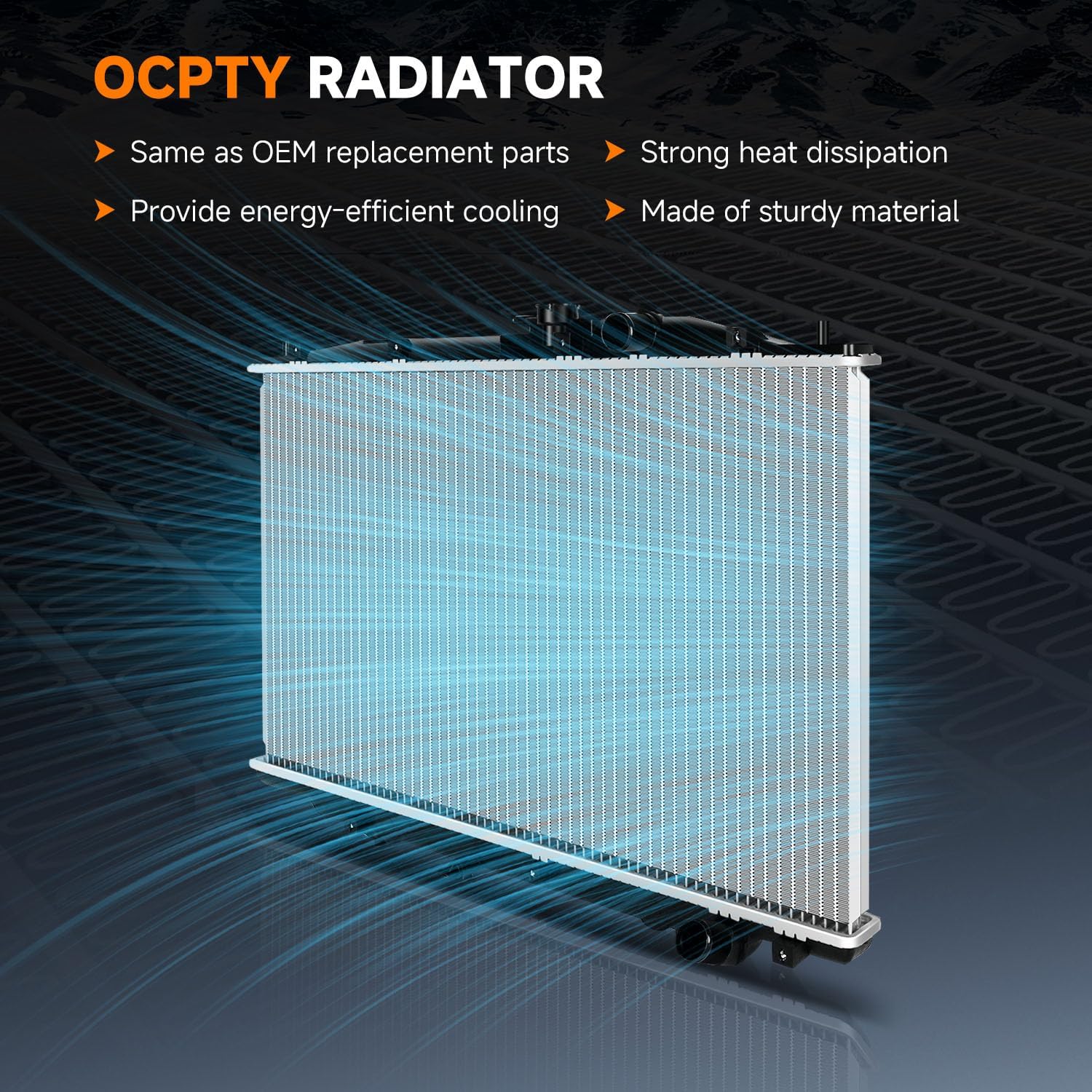 OCPTY 2773 Engine Coolant Radiator Compatible with 2004-2006 for Acura TL 3.2L Replace CU2773,19010RDAA51, RK1097 Aluminum Automotive Replacement Engine Radiators