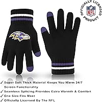 Vista 150 de Ultra Game Gorro de invierno de punto súper suave oficial de la NFL con guantes extra cálidos para pantalla táctil