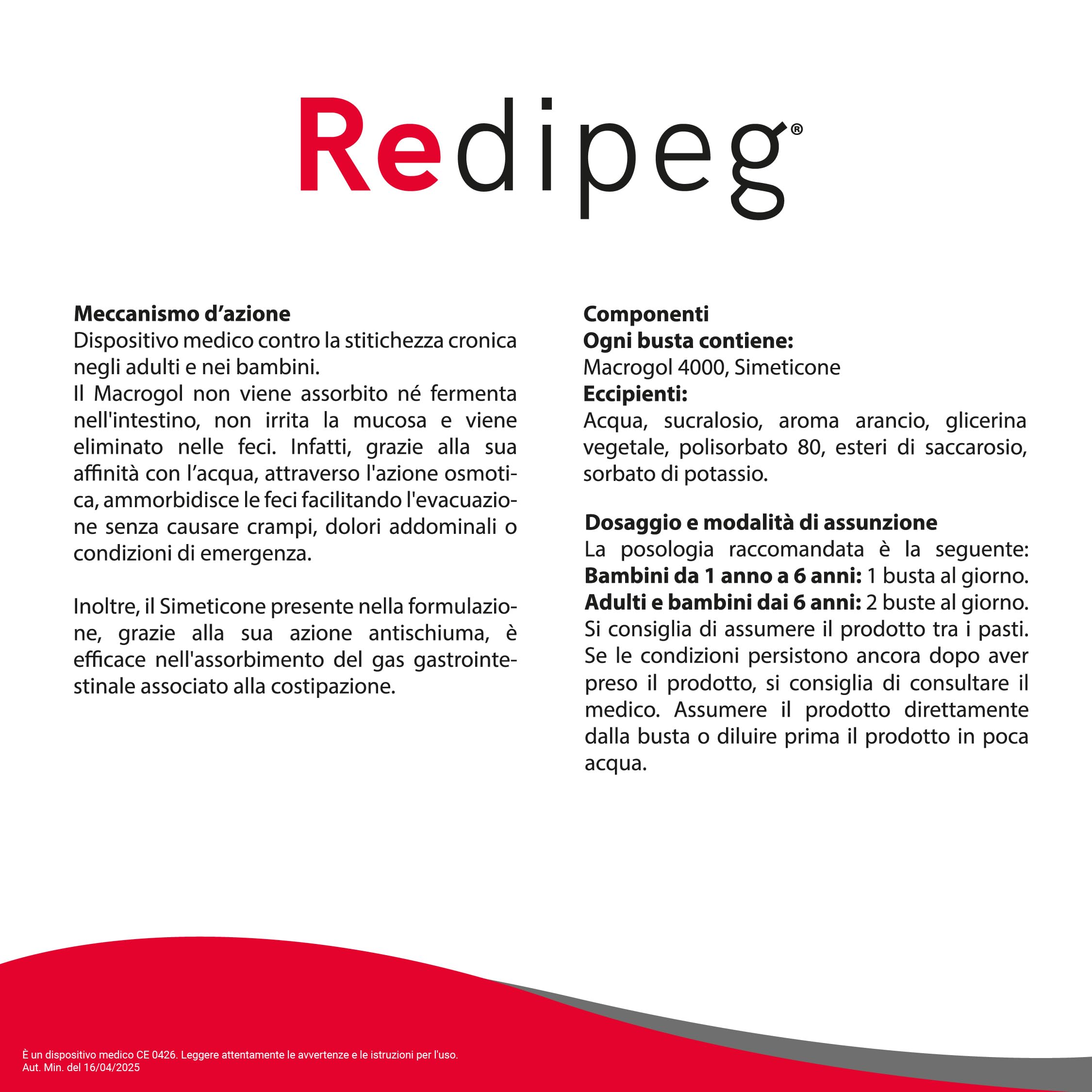 Aurora Biofarma - Redipeg Dispositivo Medico per la Stitichezza 20 Stick Pack 30ml
