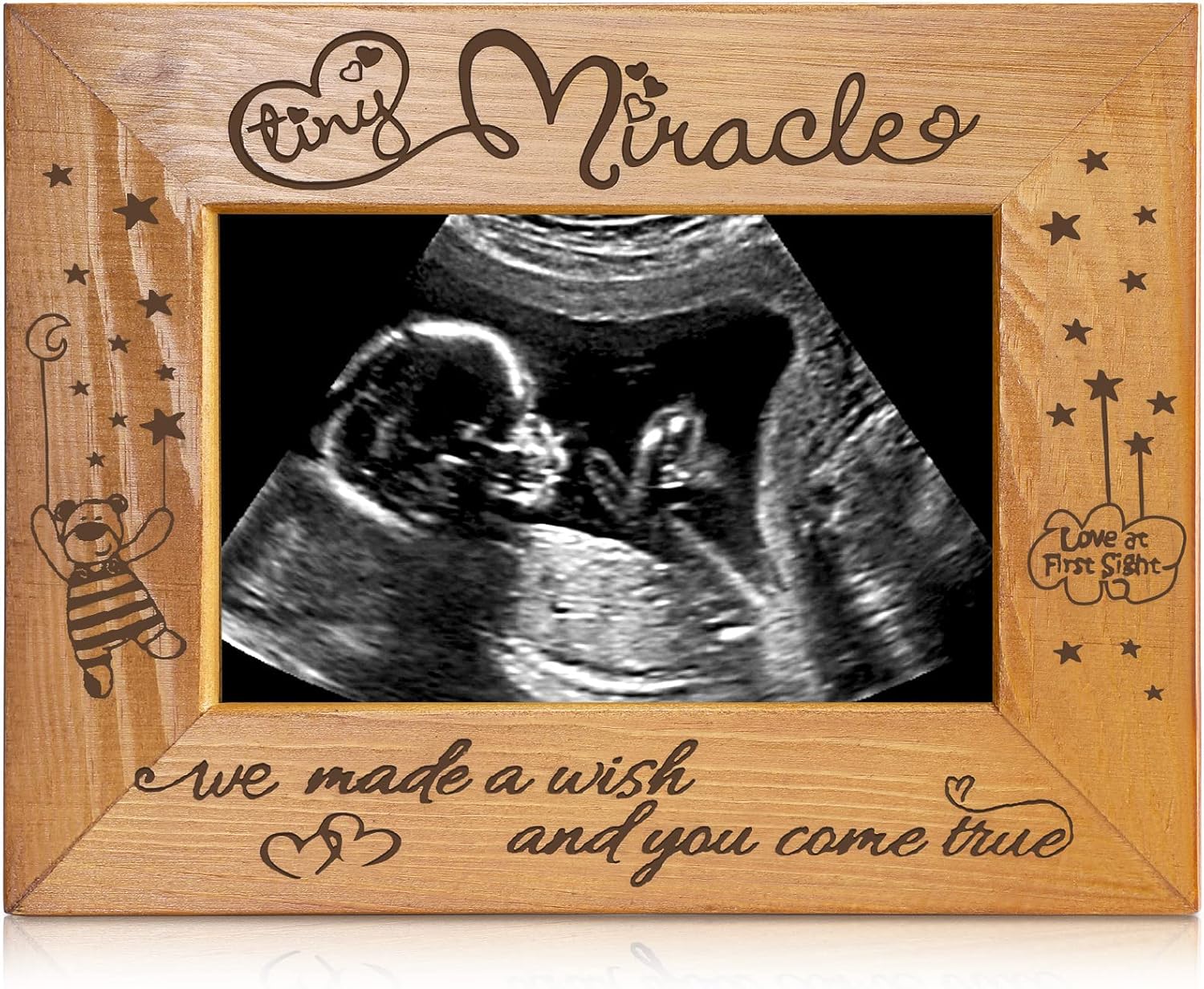 Amazon.com: Jenaai Tiny Miracle Engraved Baby Ultrasound Picture Frame ...