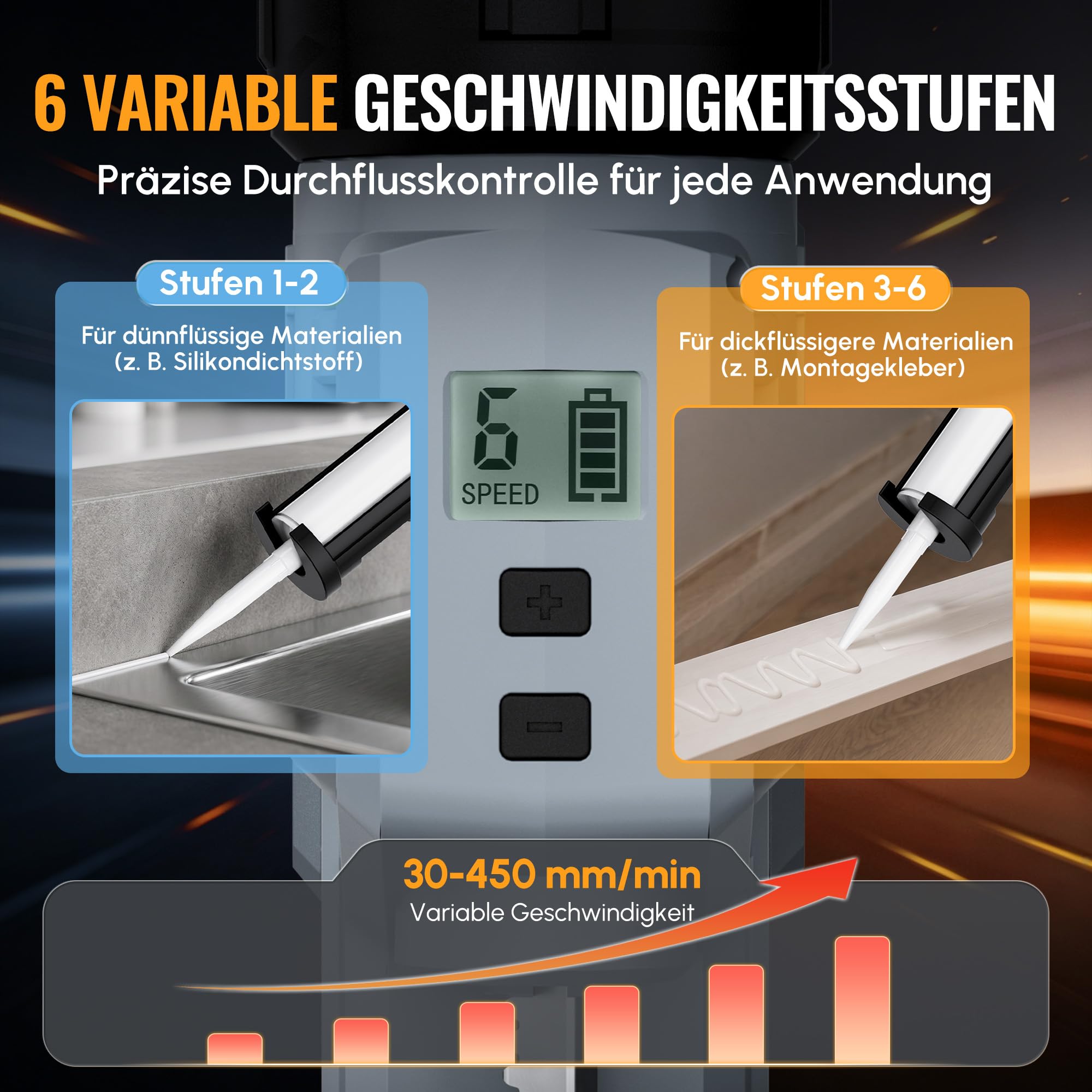 WORKPROX 20 V Akku-Kartuschenpistole, Elektrische Dichtstoffpistole 300 ml