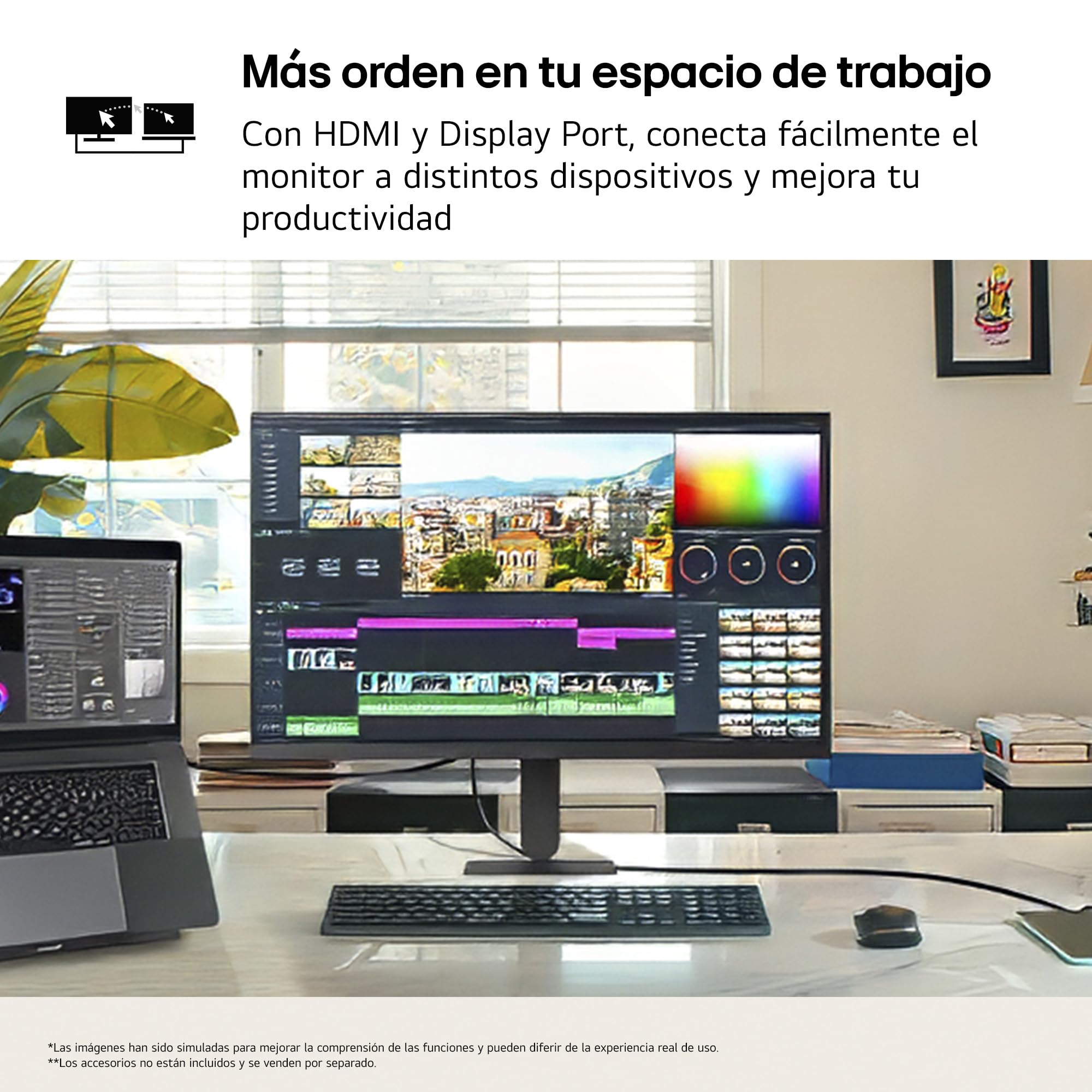 LG Monitor Ultrafine 27U710B-B - 27'', UHD (3840 x 2160), IPS, Negro | altura ajustable, Inclinación (eje horizontal) / Altura, DCI-P3 90% (CIE1976), DCI-P3 90%, UHD 4K (3840 x 2160), HDR10