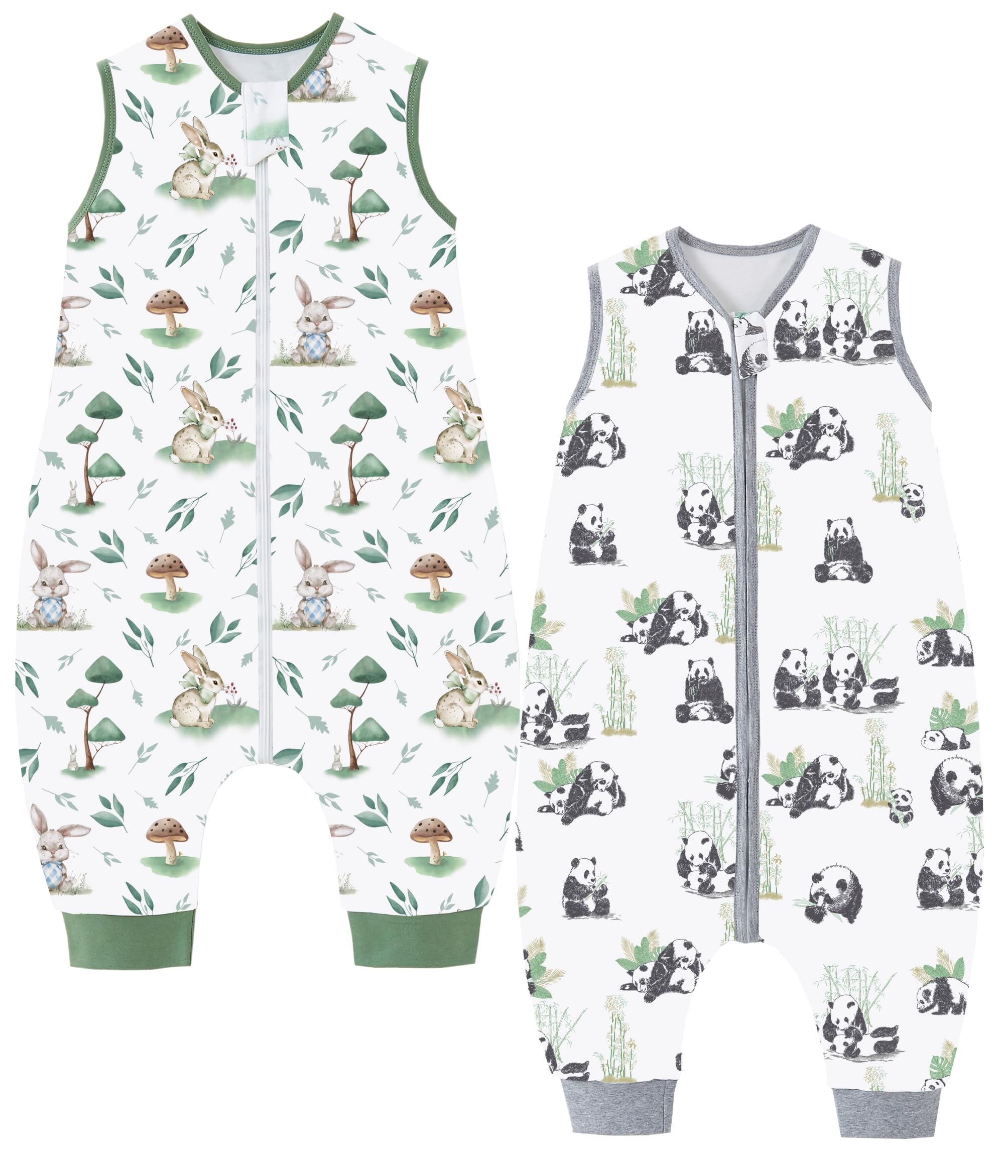 Chilsuessy Baby Schlafsack Sommer mit Füßen 0.5 Tog 100% Baumwolle Kinder Sommerschlafsack für Jungen und Mädchen