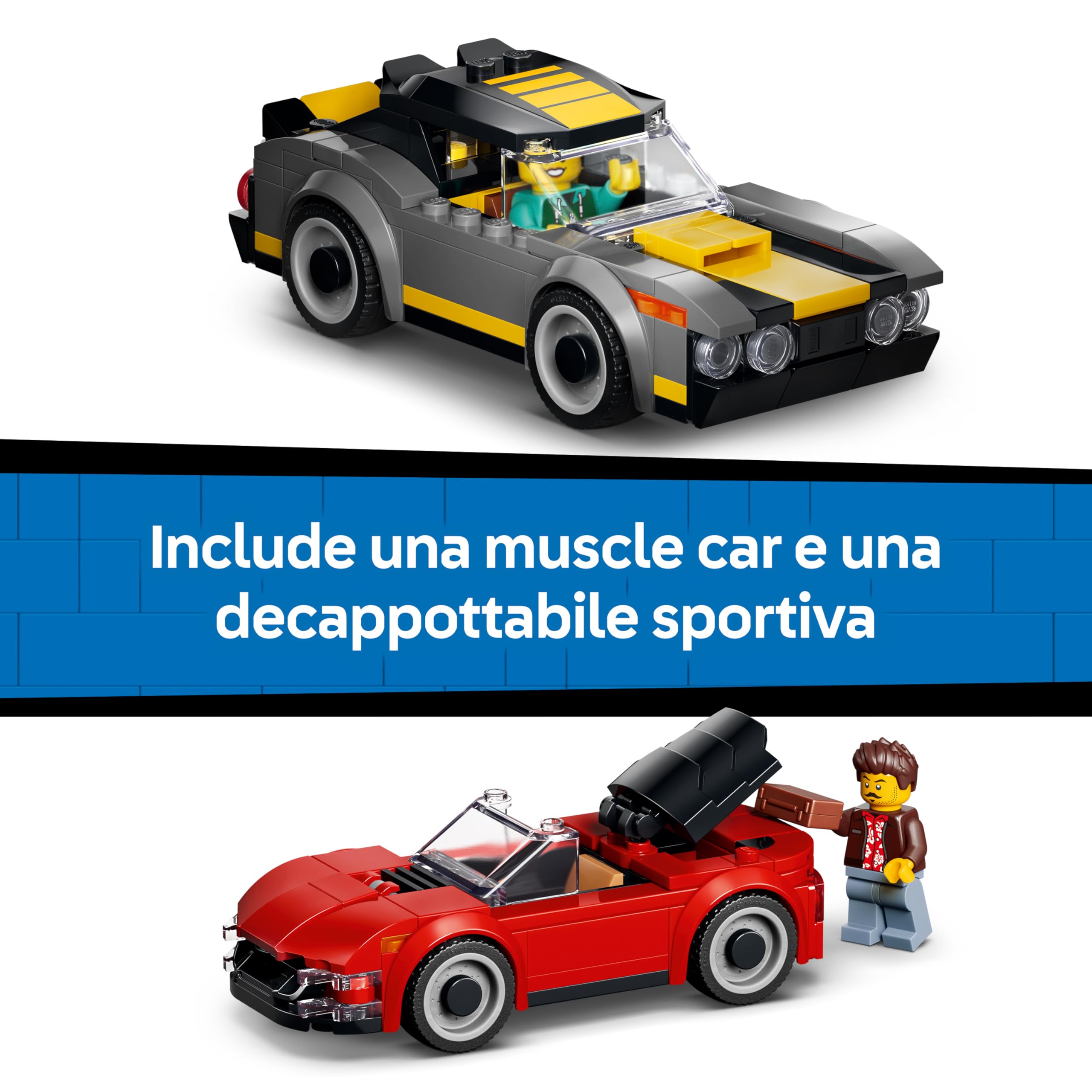 LEGO City Autolavaggio Drive-In Giocattolo - Include 2 Modellini di Auto, Funzione di Lavaggio e 4 Minifigure con Accessori - Idea Regalo di Compleanno per Bambini da 6 Anni in su - 60497