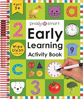 Roger Priddy Wipe Clean Early Learning Activity Book: Reusable Preschool Workbook for Writing, Counting, Math & Drawing