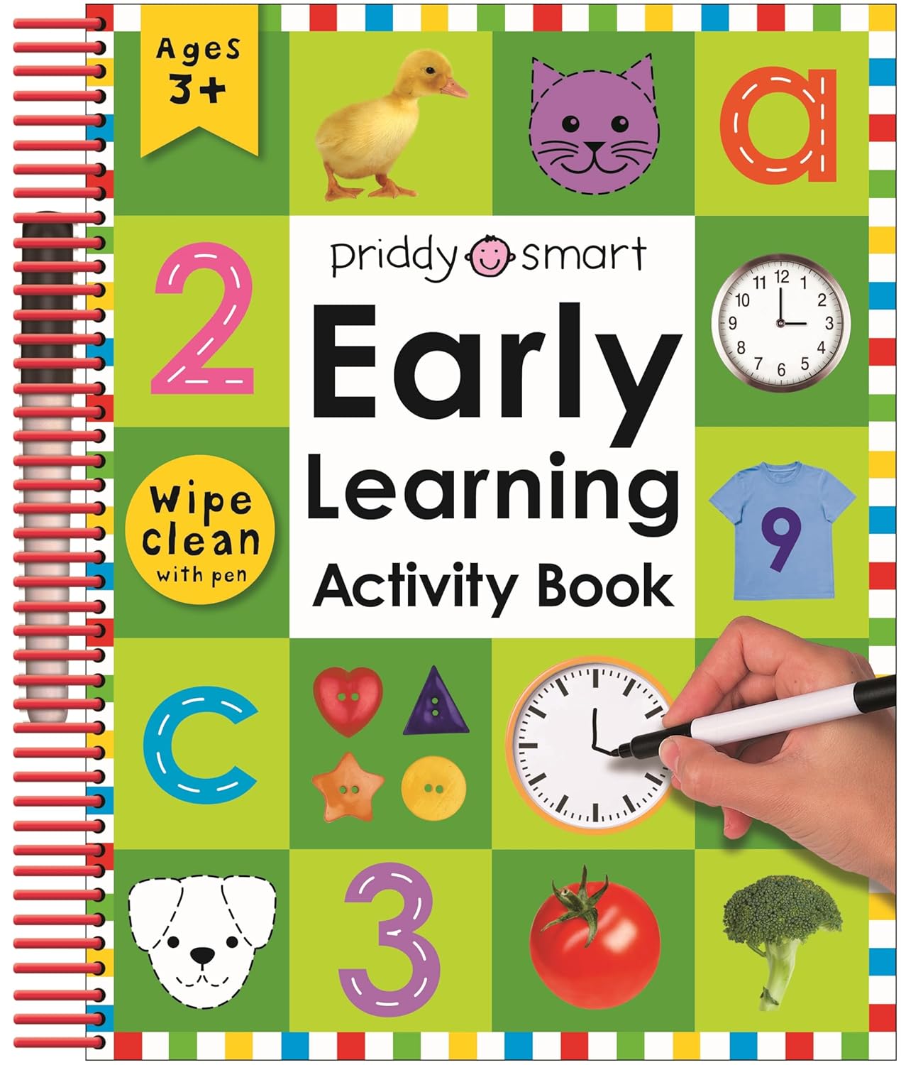 Roger Priddy Wipe Clean Early Learning Activity Book: Reusable Preschool Workbook for Writing, Counting, Math & Drawing