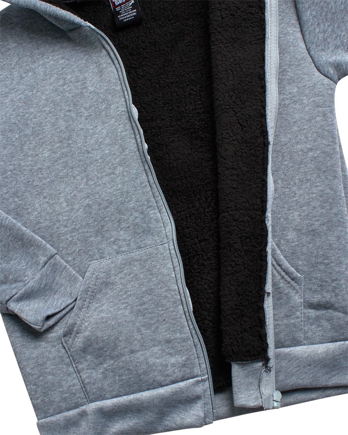 Quad Seven Boys Sweatsuit Set - 2 Piece Sherpa Fleece Lined Zip Up Boys Hoodie and Cargo Athletic Pants Kids Suits Set (8-18) - Image 3