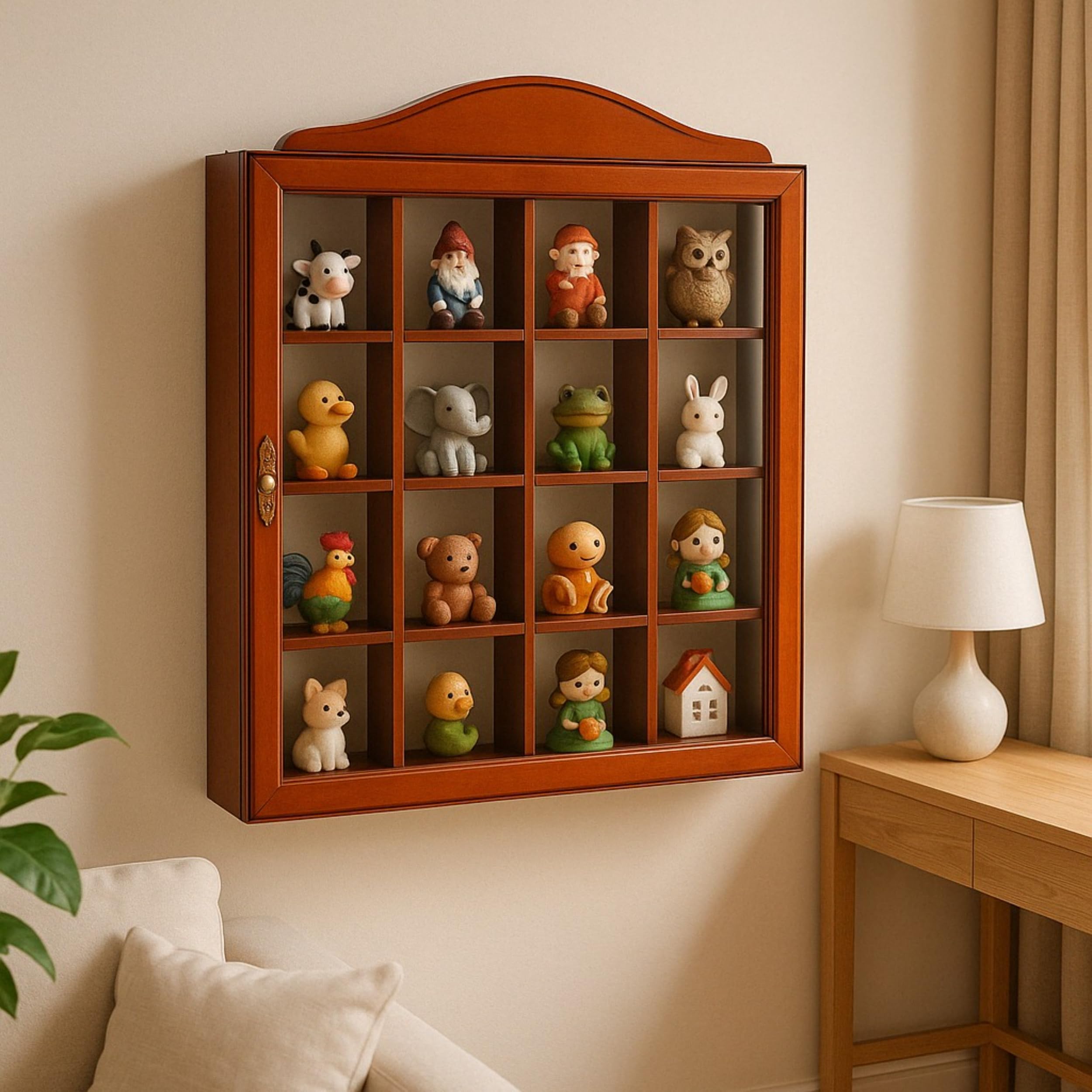 Vitrina para Pared Madera y Cristal Cierre Magnetico 42 cm
