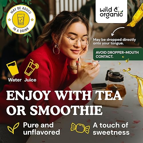 Miniatura 5 de Wild & Organic Ashwagandha Drops - Suplemento de apoyo al estado de ánimo con extracto de raíz de ashwagandha - Gotas líquidas para una mente