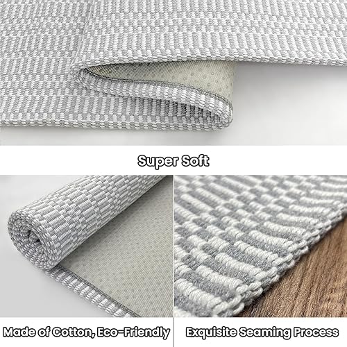 Miniatura 3 de EARTHALL Alfombra bohemia para pasillo de 2 x 5 pies, lavable, de algodón antideslizante, de 5 pies, alfombra pequeña de pelo bajo para interiores,