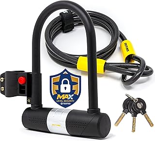 SIGTUNA Bike Lock - 16mm Heavy Duty Bicycle U Lock Shackle and Mount Holder, 1.2m Steel Chain Cable and 3 High-Security Ke...