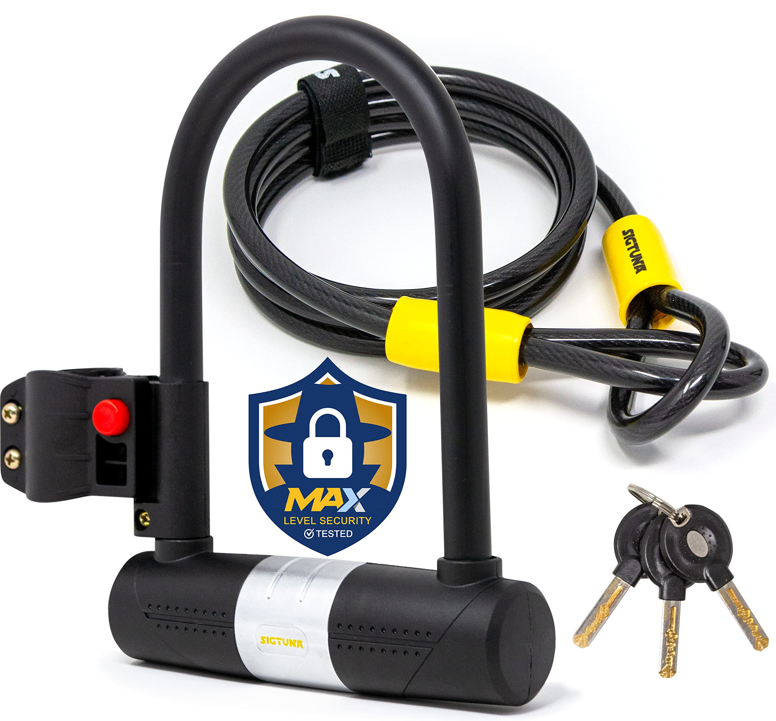 Cadeado Bicicleta Sigtuna - Pacote Com 2 Unidades Dobráveis 8mm