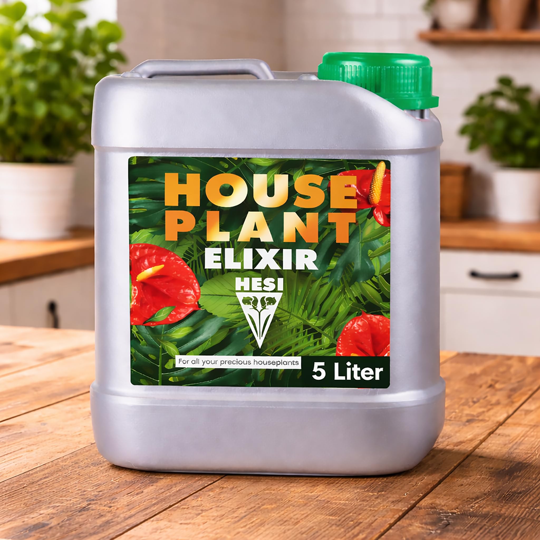HESI House Plant Elixir 5 Liter + HESI Auslasshahn | Zimmerpflanzen-Grow-Dünger Flüssigdünger Pflanzenpracht