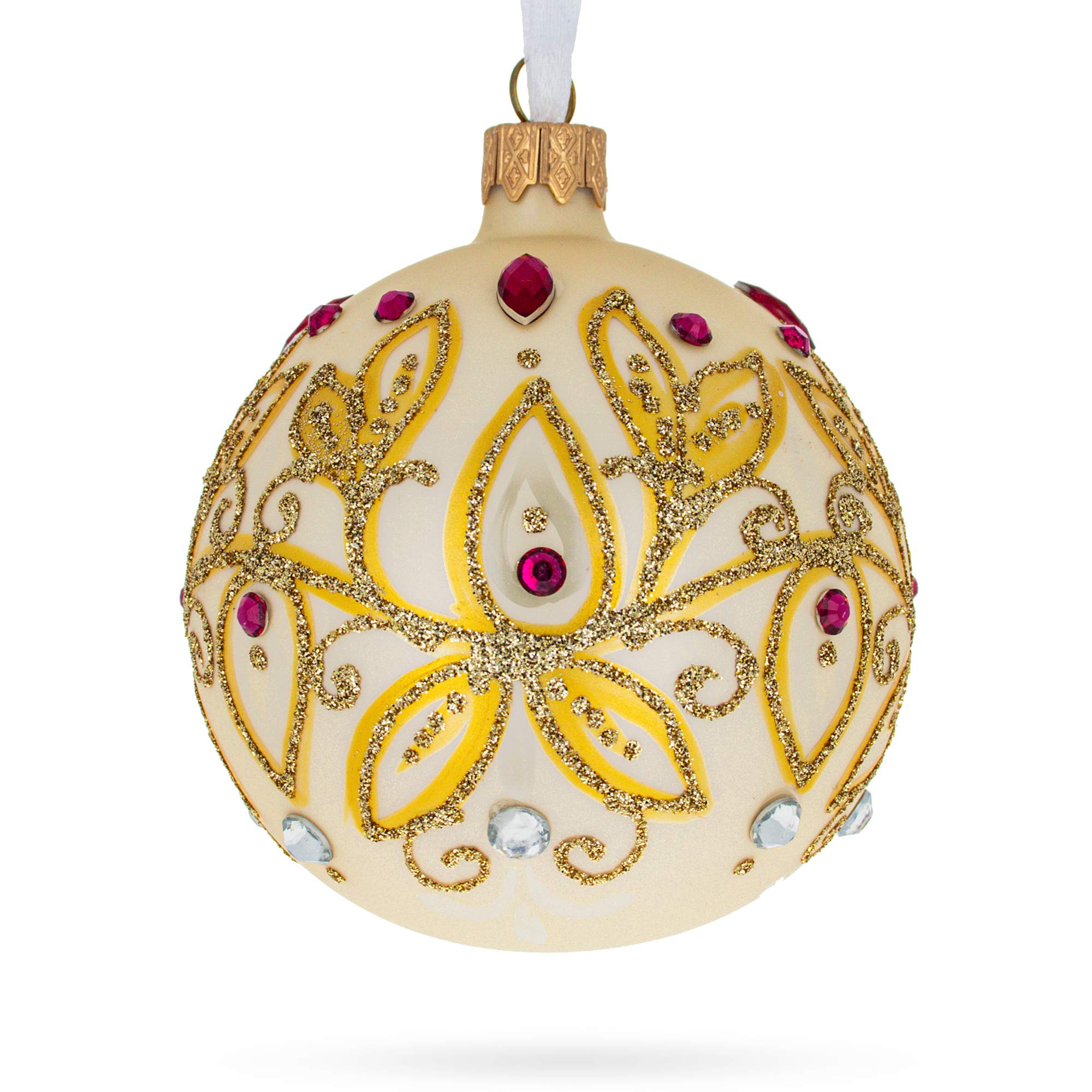 Boule de Noël en verre et or 3.25 Inches à offrir pour les fêtes