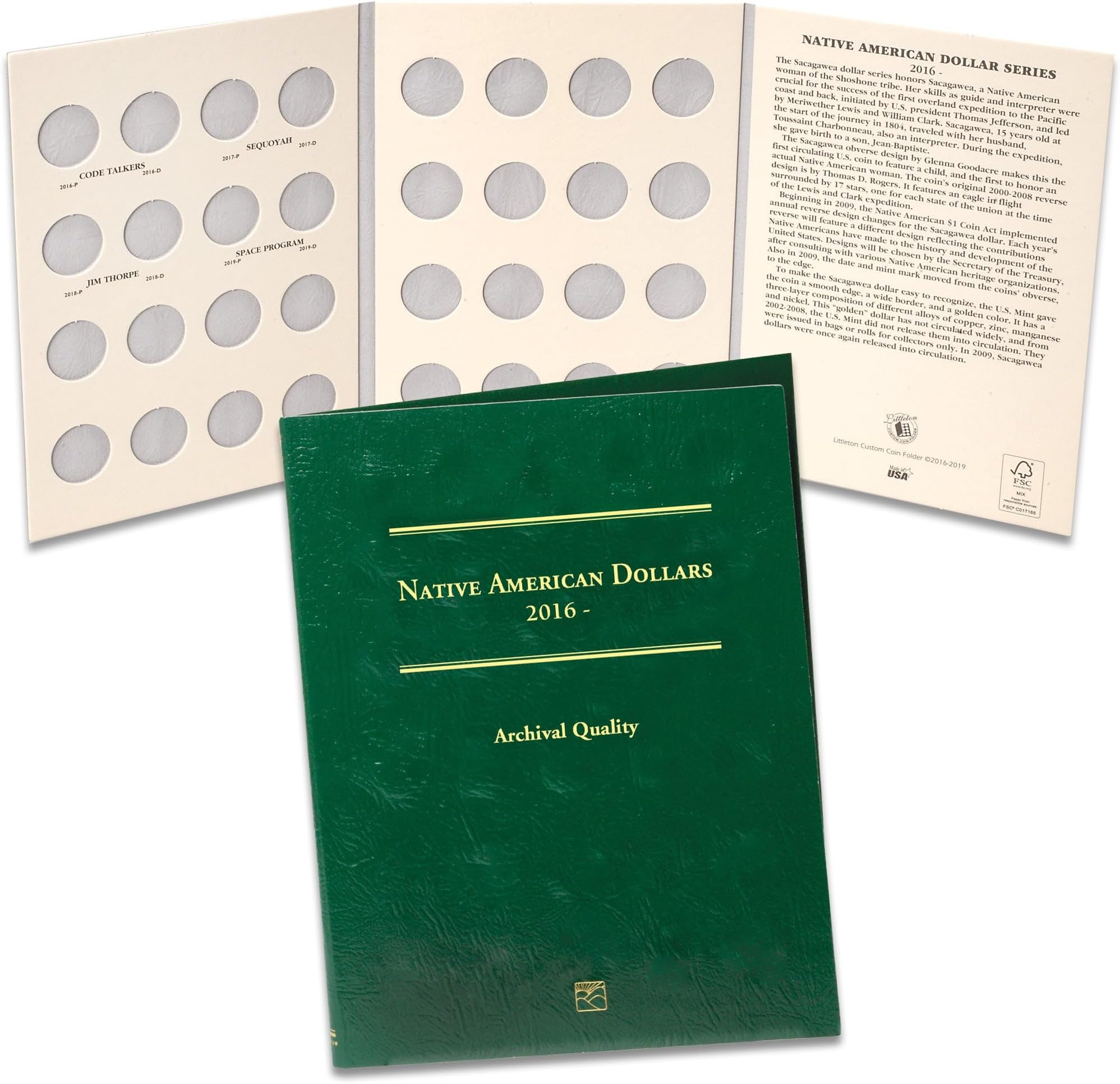 Littleton Coin Company 2016-Date Native American Dollar Folder Coin Storage