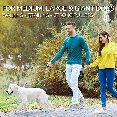 Miniatura 7 de Correa de cuerda para perro de 4 pies, 1/2 pulgada resistente correa redonda para perro con mango acolchado suave antideslizante, cuerda de nailon