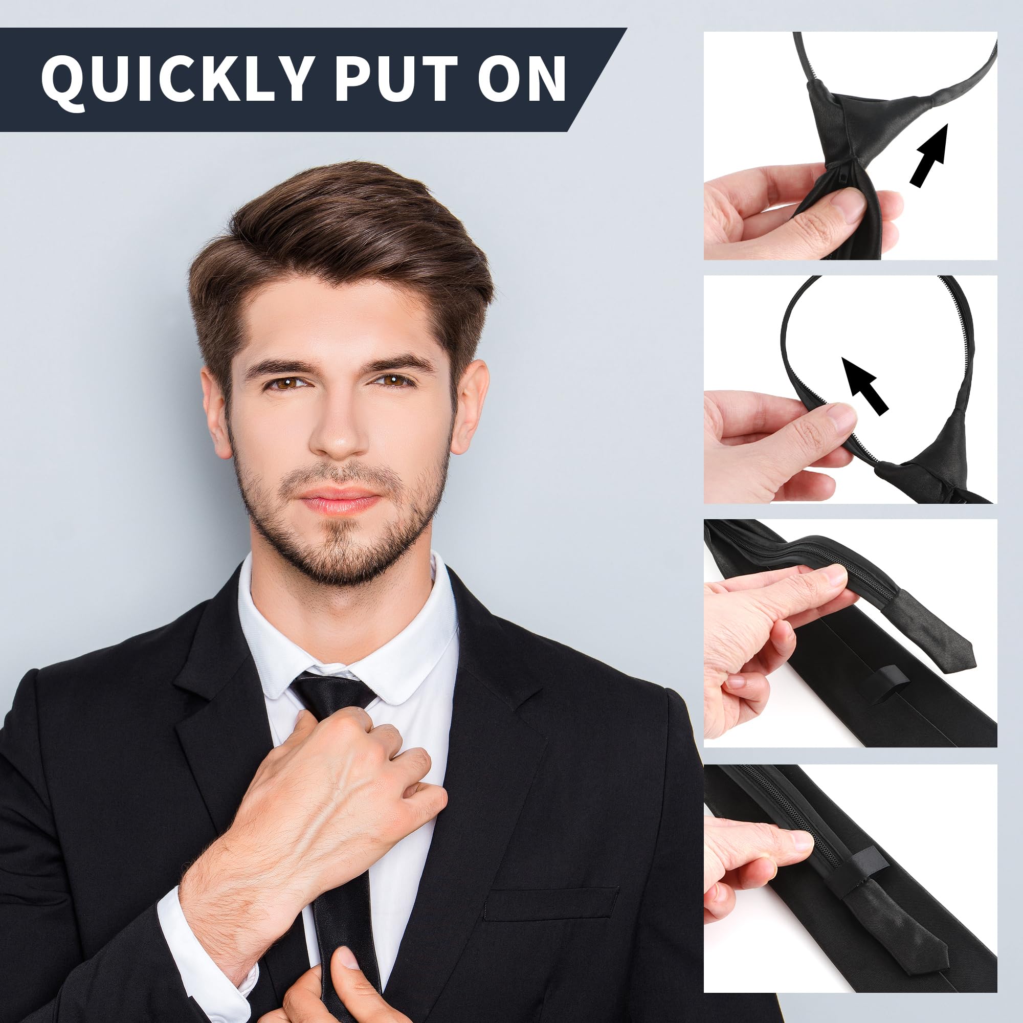 JSMTKJ 4 Piezas Corbata Infantil para Niños, Ajustable con Clip y Banda Elástica, Perfecta para Graduación, Boda, Disfraces y Eventos Formales Elegante y Fácil de Colocar para Niños
