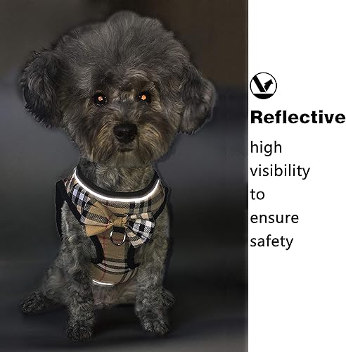 Miniatura 6 de Arnés de malla suave para perro, ajustable sin tirones, reflectante, cómodo chaleco para mascotas para perros (rosa, pequeño)