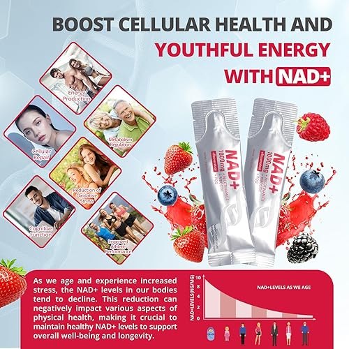 Miniatura 6 de Ribosida de nicotinamida de alta potencia de 1000 mg con resveratrol, PQQ y suplemento líquido de quercetina, mezcla de bebida con sabor a bayas,