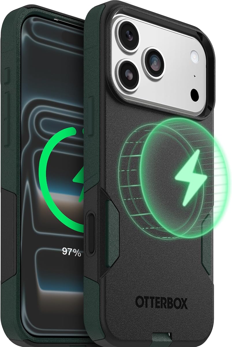 OtterBox iPhone 17 Pro Max – Estuche MagSafe de la serie Commuter - Forest Night | Protección contra caídas de 3X MIL - Delgado - Doble capa - Apto para bolsillos - Control de cámara - Bordes elevados - Cubiertas de puerto