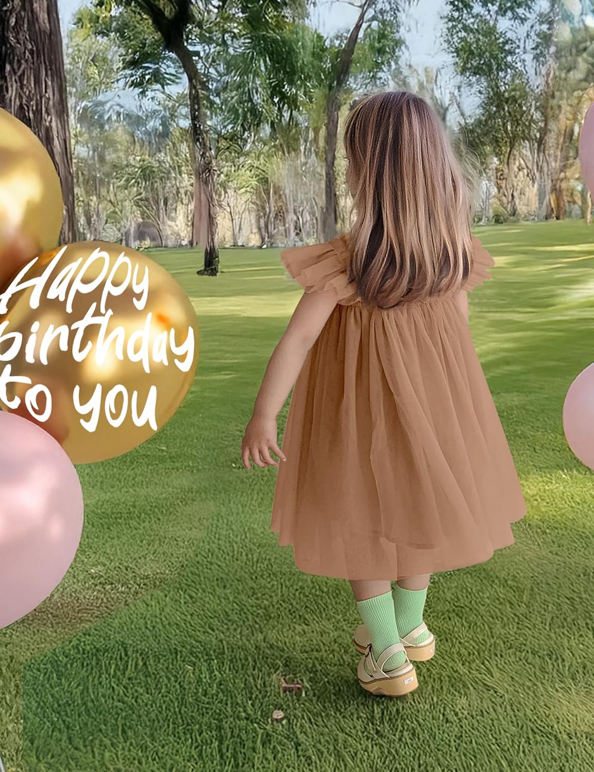 Baby Girl First Birthday Outfit Cake Smash 1st Birthday Dress with Flower Headband - Image 3