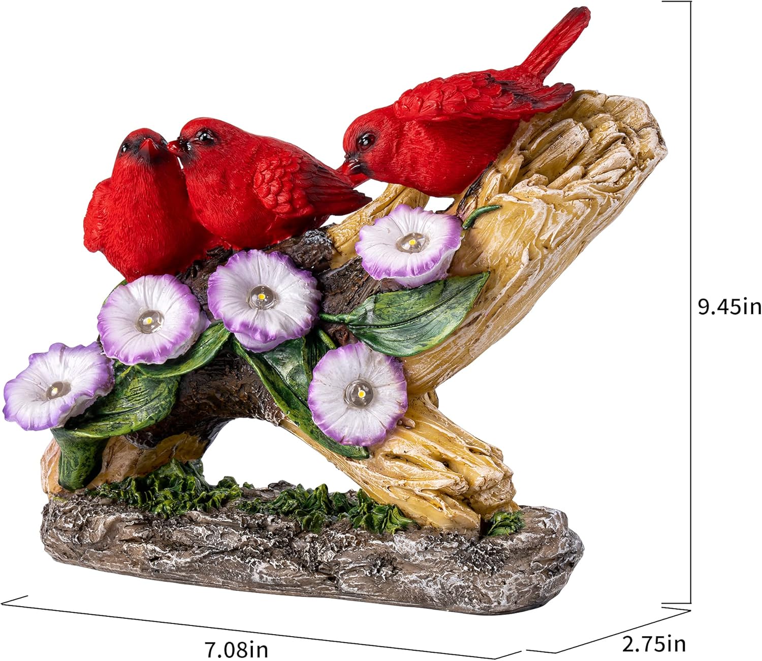 GIGALUMI Cardinal Bird Garden Statues Outdoor Décor, Garden Art Outdoor for Fall Winter Garden Décor, Solar Statues Outdoor Waterproof with 5 Lights Garden Gift for Patio, Lawn, Yard, Thanksgiving : Patio, Lawn & Garden