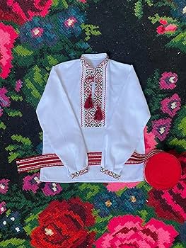 Handmade Ukrainian Boy Vyshyvanka, Sorochka Embroidered
