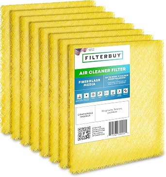Filterbuy 25x25 Air Cleaner Filter Replacement Pads for Respicaire CG MicroClean 95, Totaline CG1000 Star Series, and More 4-Pack