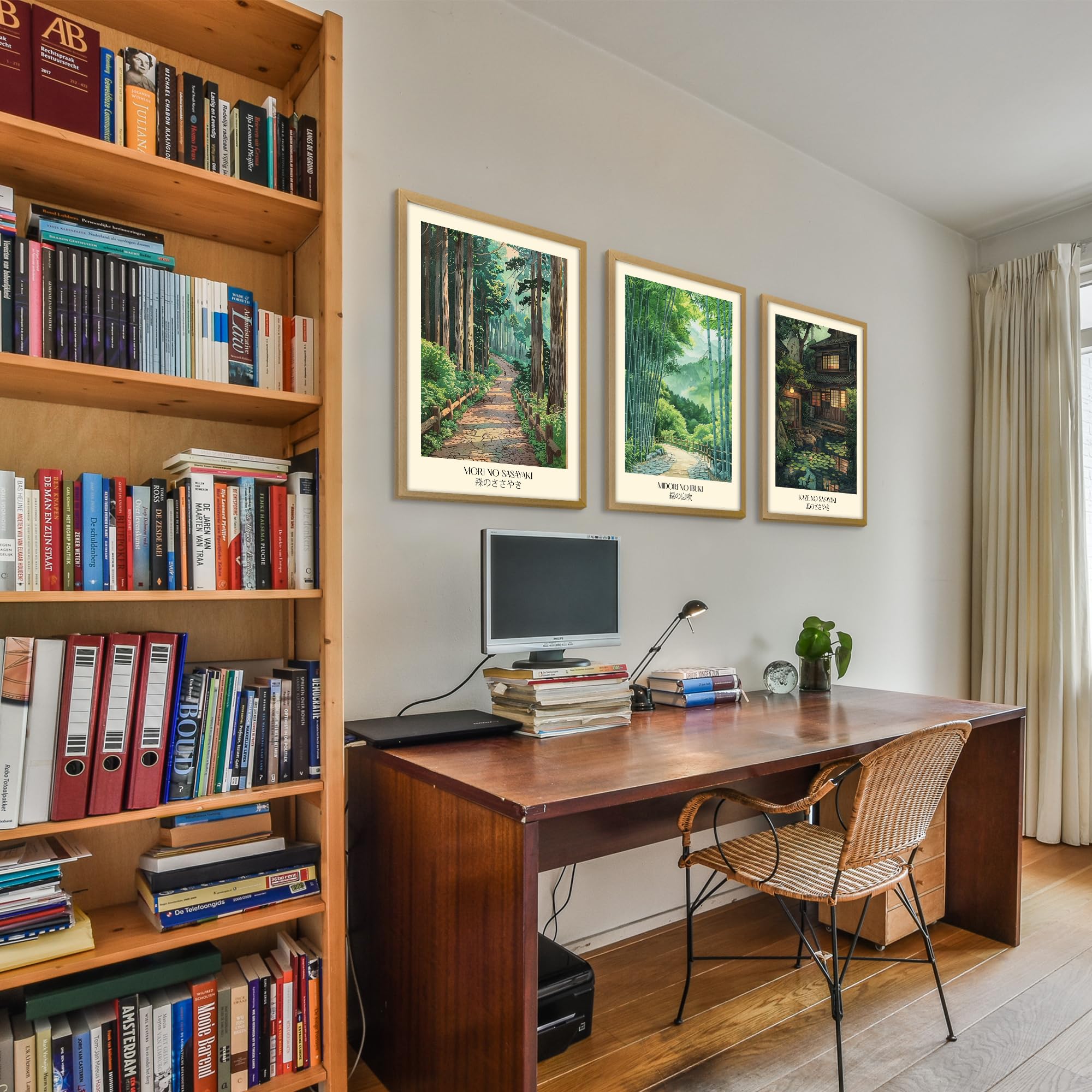 Amazon.com: Wallbuddy Japanese Landscape Poster Set of 3 - Mori No