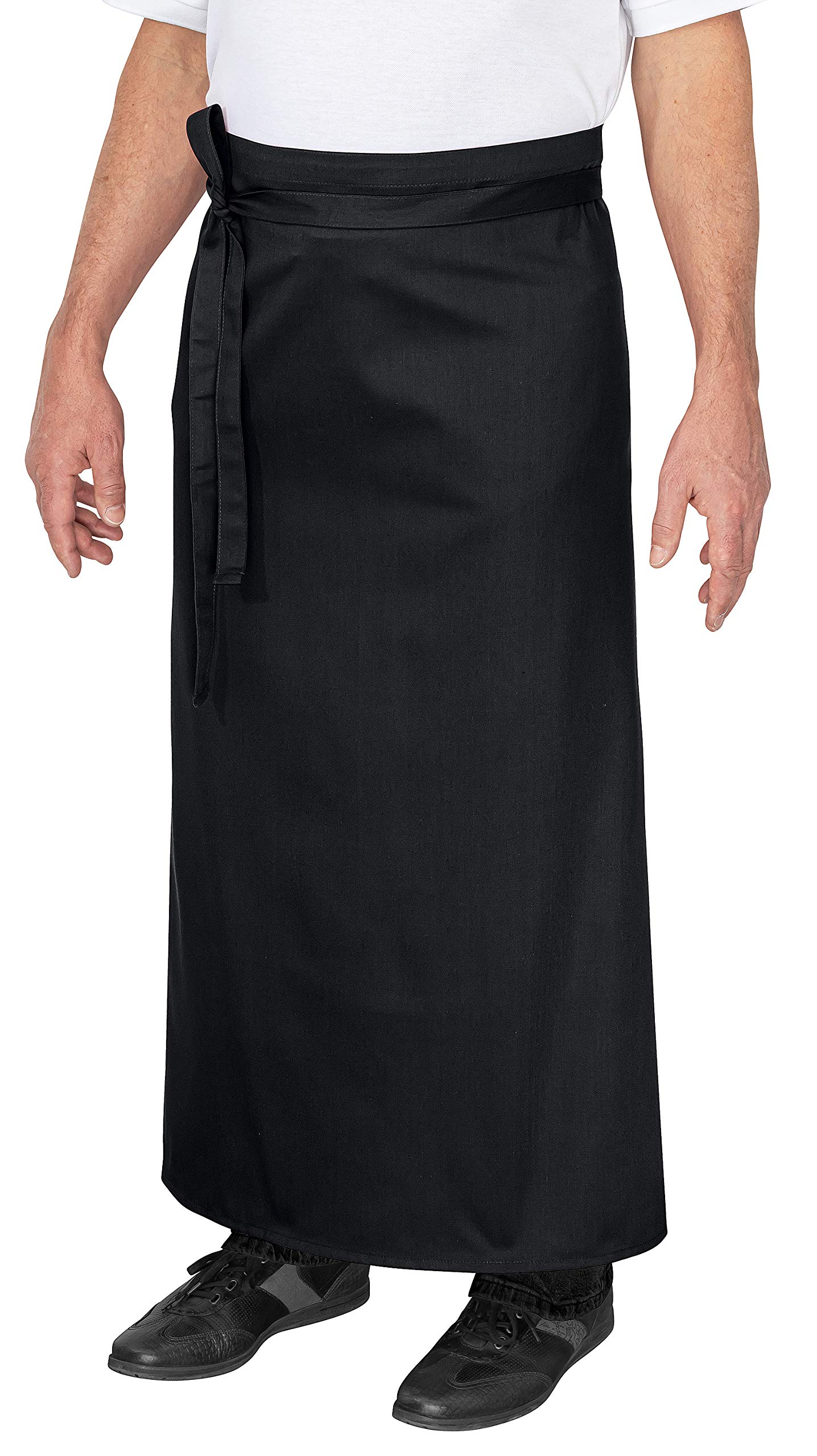 DESERMO - Juego de 10 Delantales de 100 cm x 100 cm (Largo x Ancho), Delantal Profesional Mujer y Hombre, Mezcla innovadora de algodón y poliéster, Color Negro