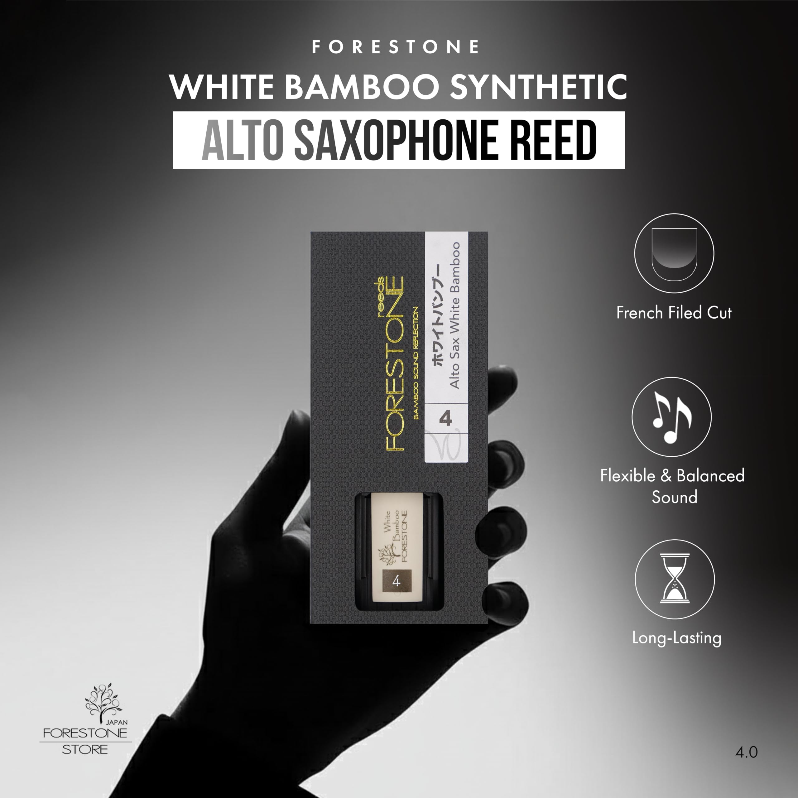 Forestone White Bamboo Alto Saxophon Blatt - Japan - Bambus (4.0)