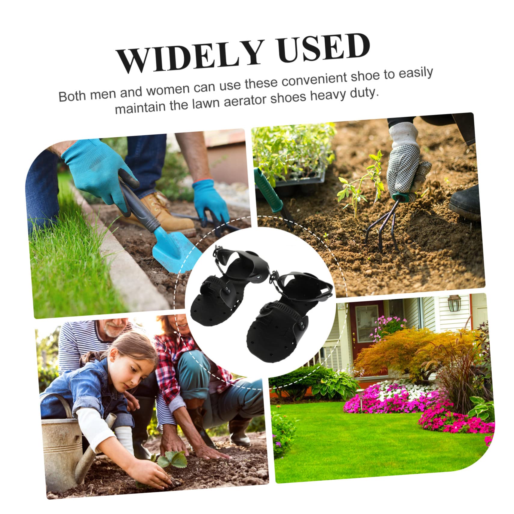 Hemobllo Sandalias Aireadoras para Césped y Jardín [Talla Única Ajustable] Clavos Resistentes para Aireación de Suelo y Mejora del Pasto, Calzado Práctico para Jardinería y Césped
