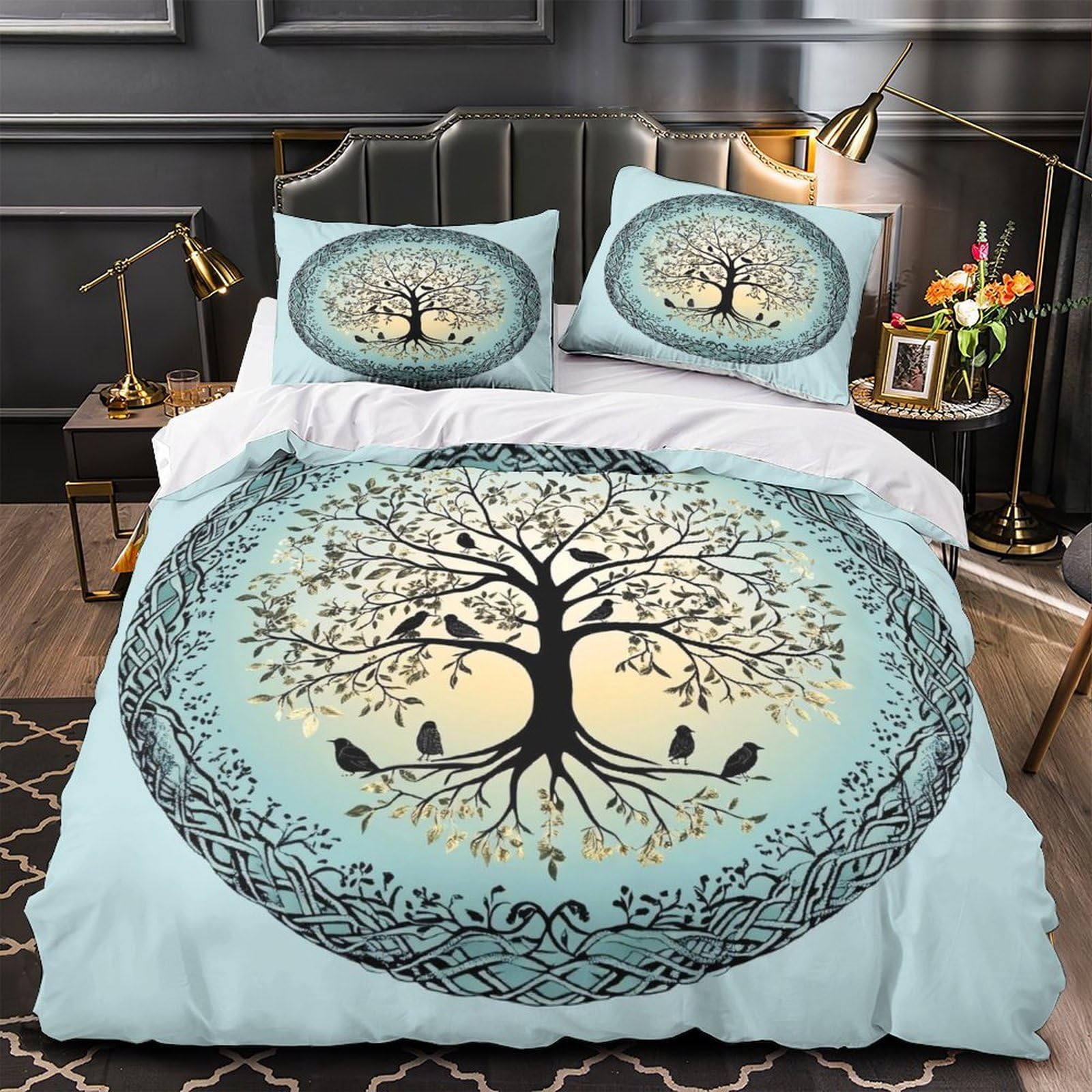 Housse de couette arbre celtique pour chambre enfant et ado