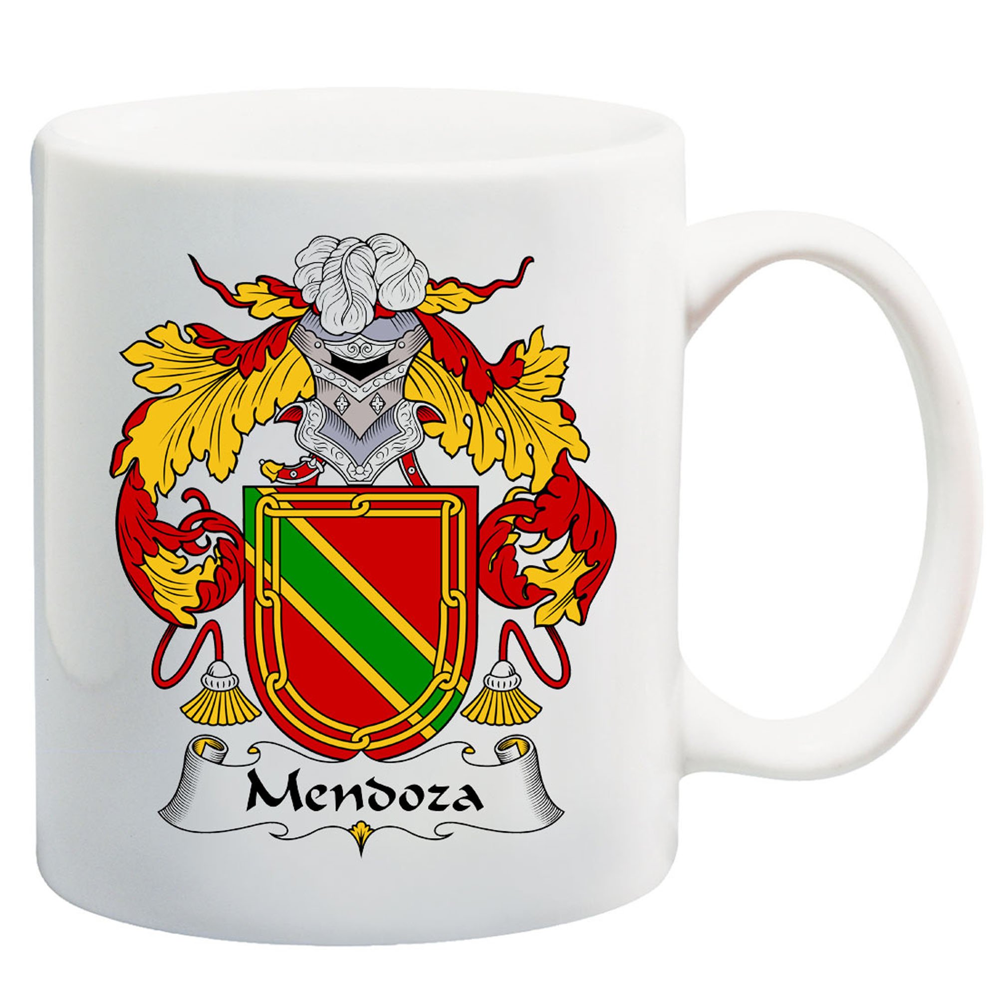 Mendoza Coat of Arms/Mendoza Family Crest 11 Oz Ceramic Coffee/Cocoa Mug by Carpe Diem Designs, Made in the U.S.A.